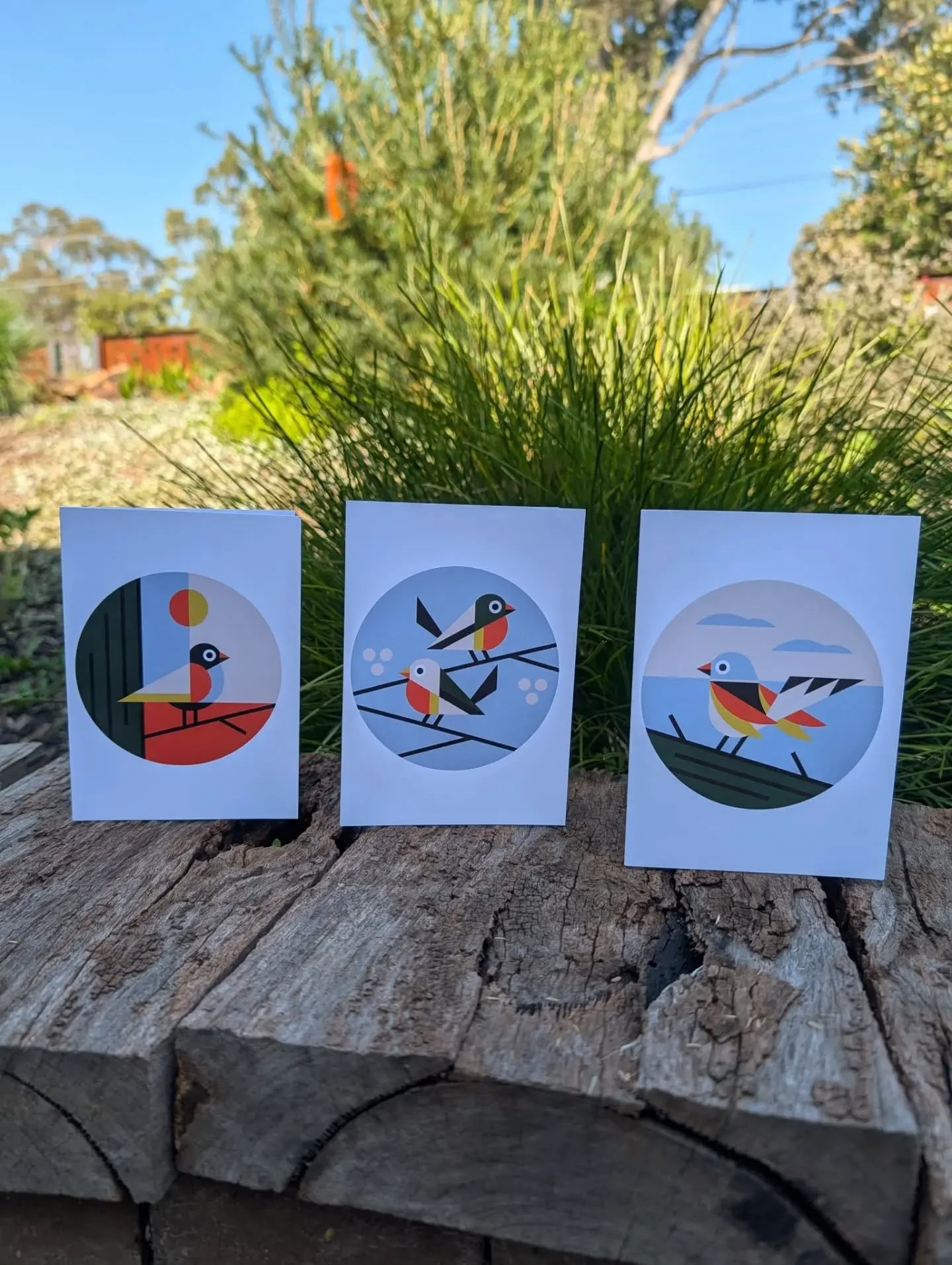 NEW CARDS - I love having a variety of greeting cards at home, ready for any occasion.

My Garden Bird cards have arrived and will be available soon.

Should I sell them in a set of 6 or individually?

Geometric bird artworks by Tifftuff