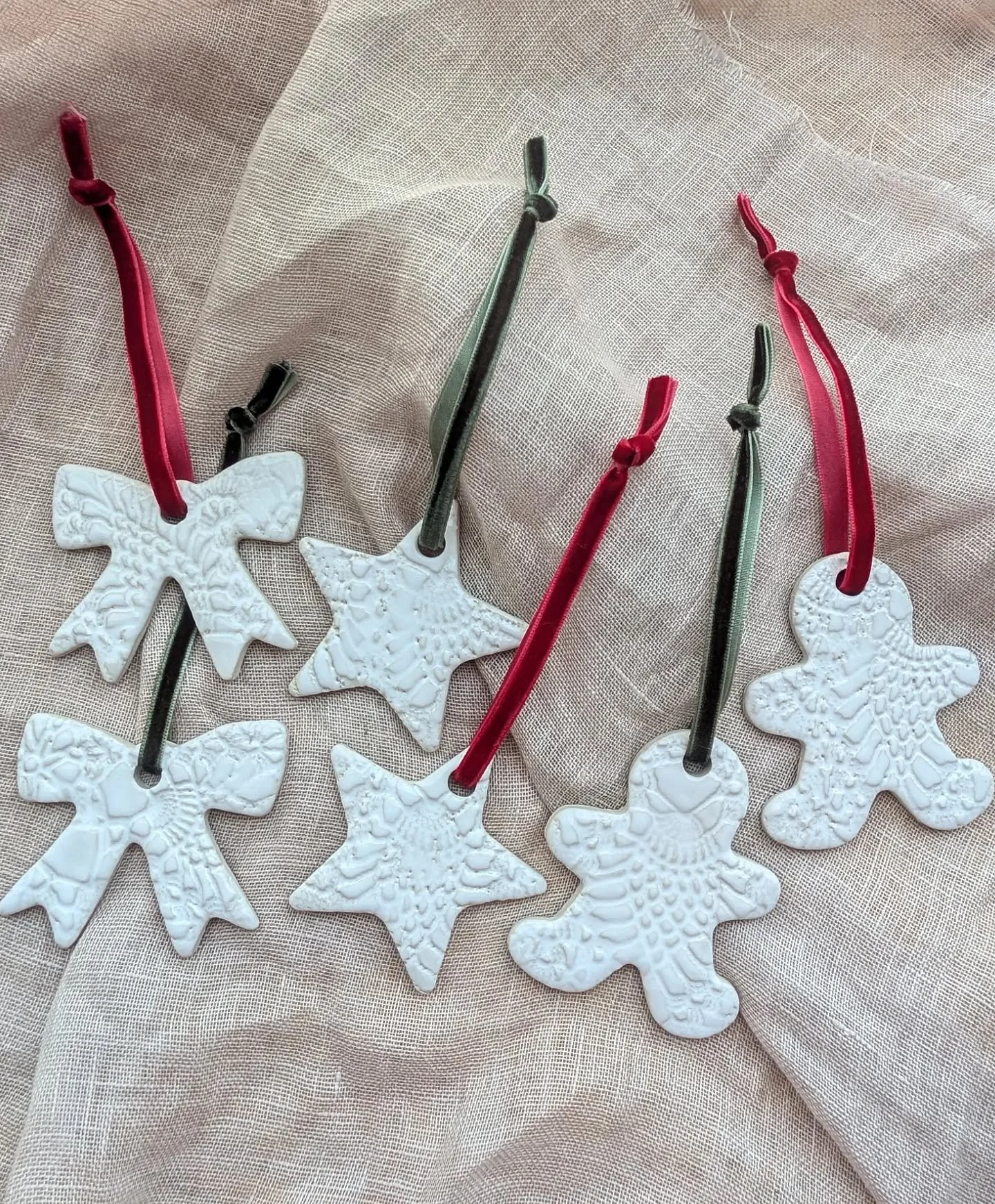CHRISTMAS 2026 - it may be Father's Day today but I'm thinking about Christmas.

In the coming weeks to do list is photographing this year's lace textured ceramic decorations!

If you want to know when these become available join my mailing list @ er