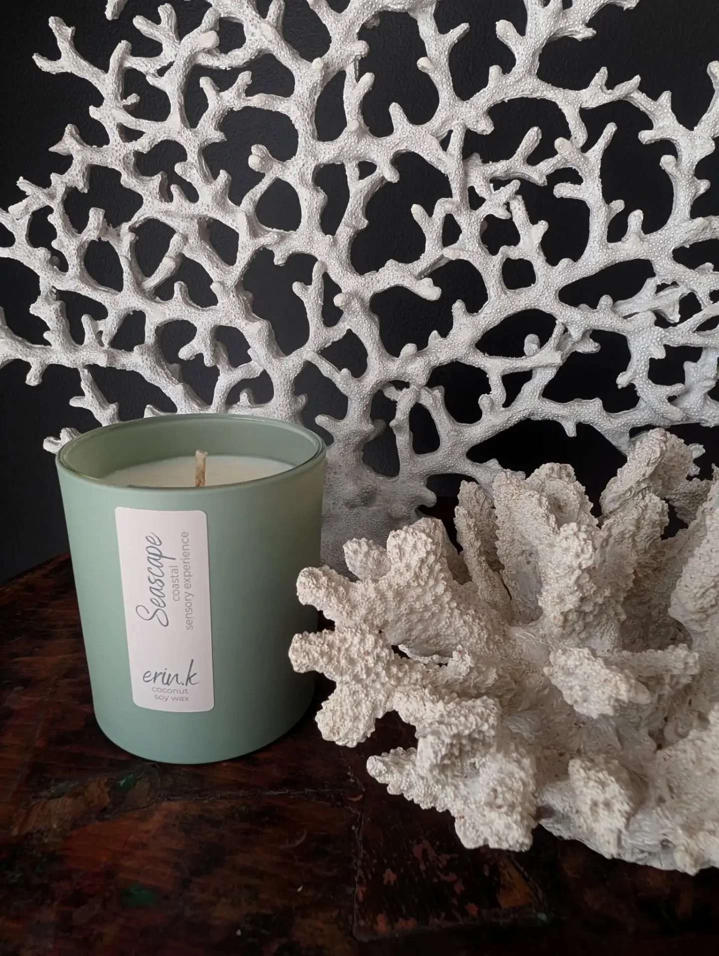 SEASCAPE - A new summer Ocean Breeze scent coming soon to our candle range.

Plus a beautiful sage green vessel has been added too.