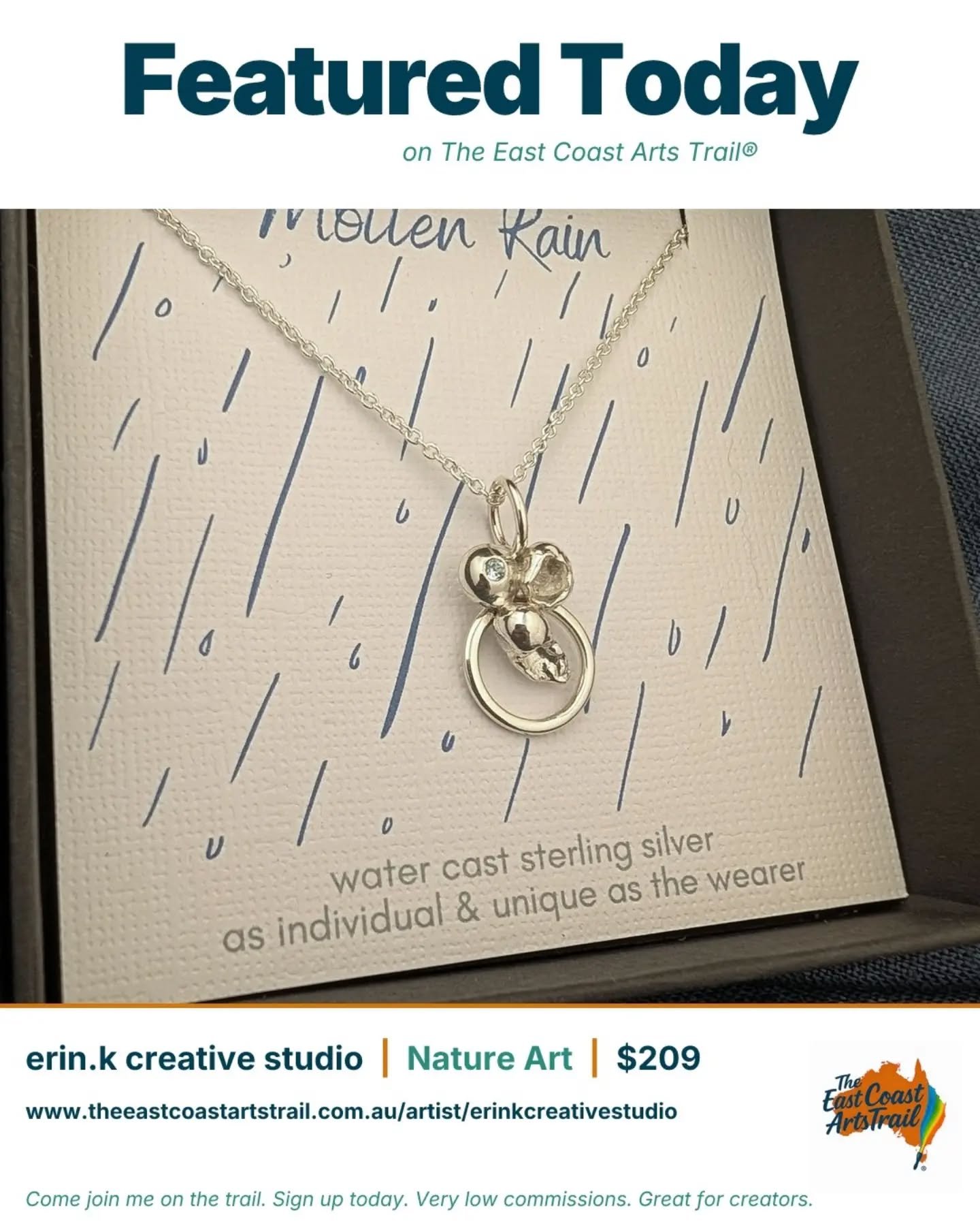 THE EAST COAST ARTS TRAIL - I've joined this great platform to help more people find artists and other creatives in Australia.

It's an online space for artists to expand their audience and find new collectors of their work without paying huge commis