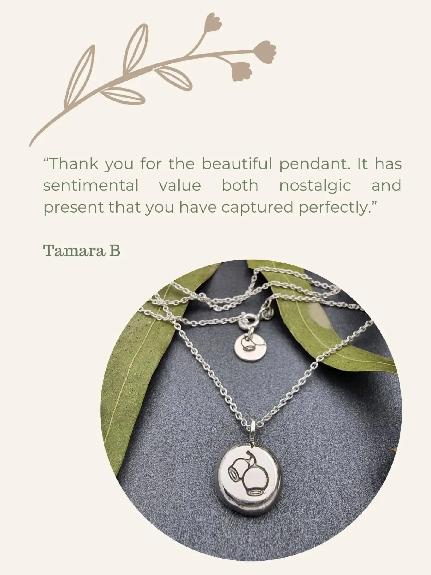 HAPPY CUSTOMER ⭐⭐⭐⭐⭐ 

I love it when a piece speaks to someone &amp; has meaning to them. Jewellery can be more than just adornment, it can be the keeper of a memory.
