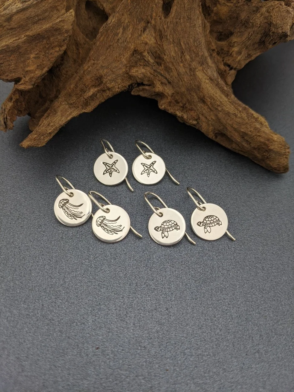 SEASCAPE – Stamped sea creature earrings