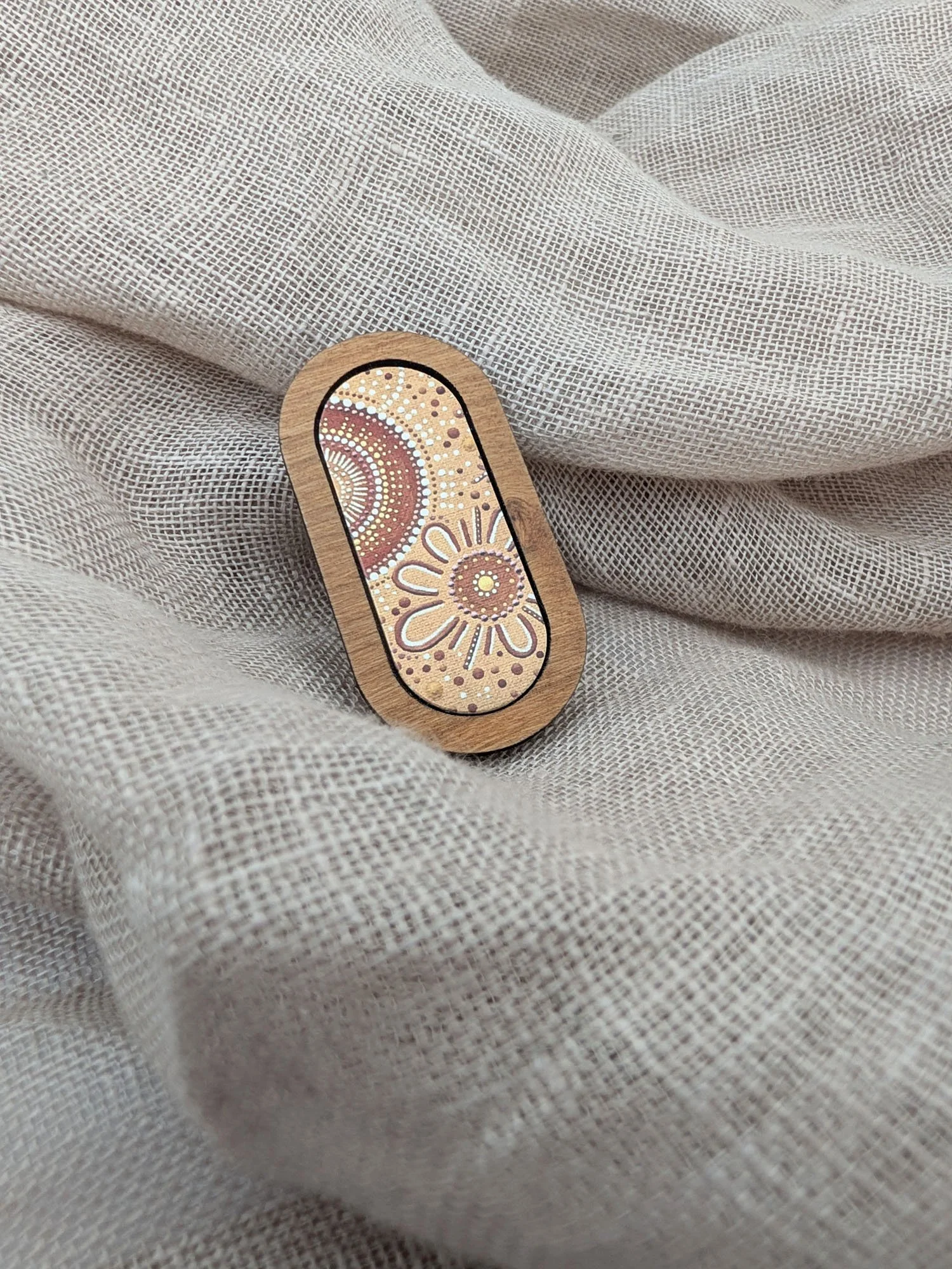 KOORIE TALES - Community Spirit timber brooch