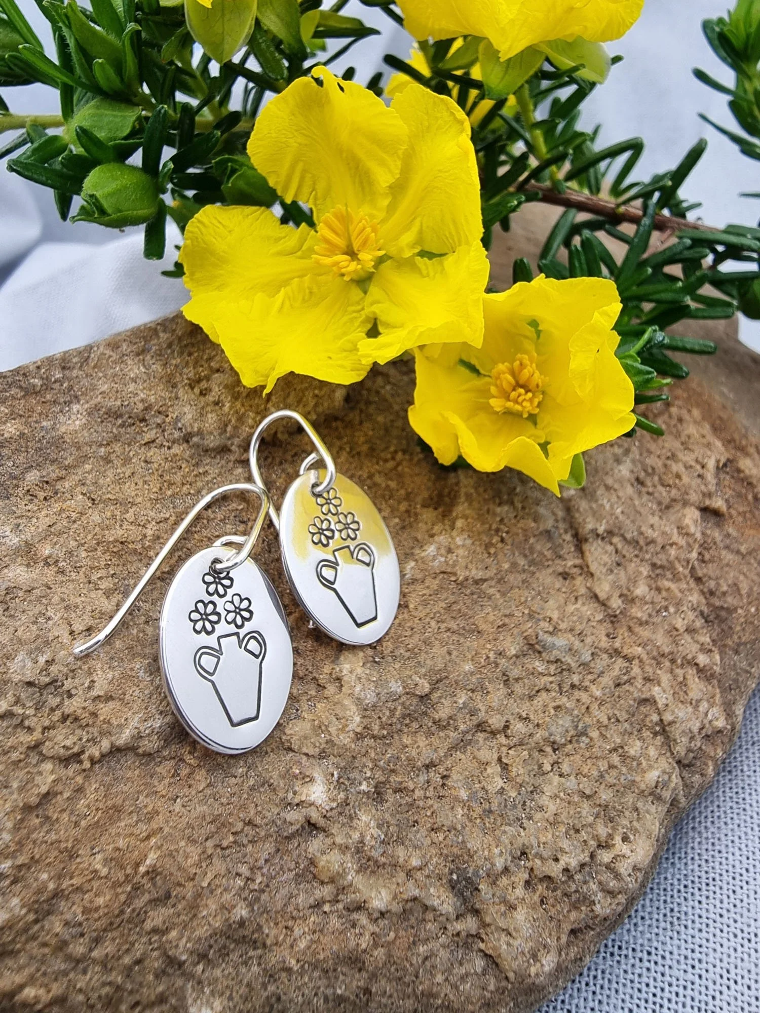 RADIANCE - Vessel stamped earrings