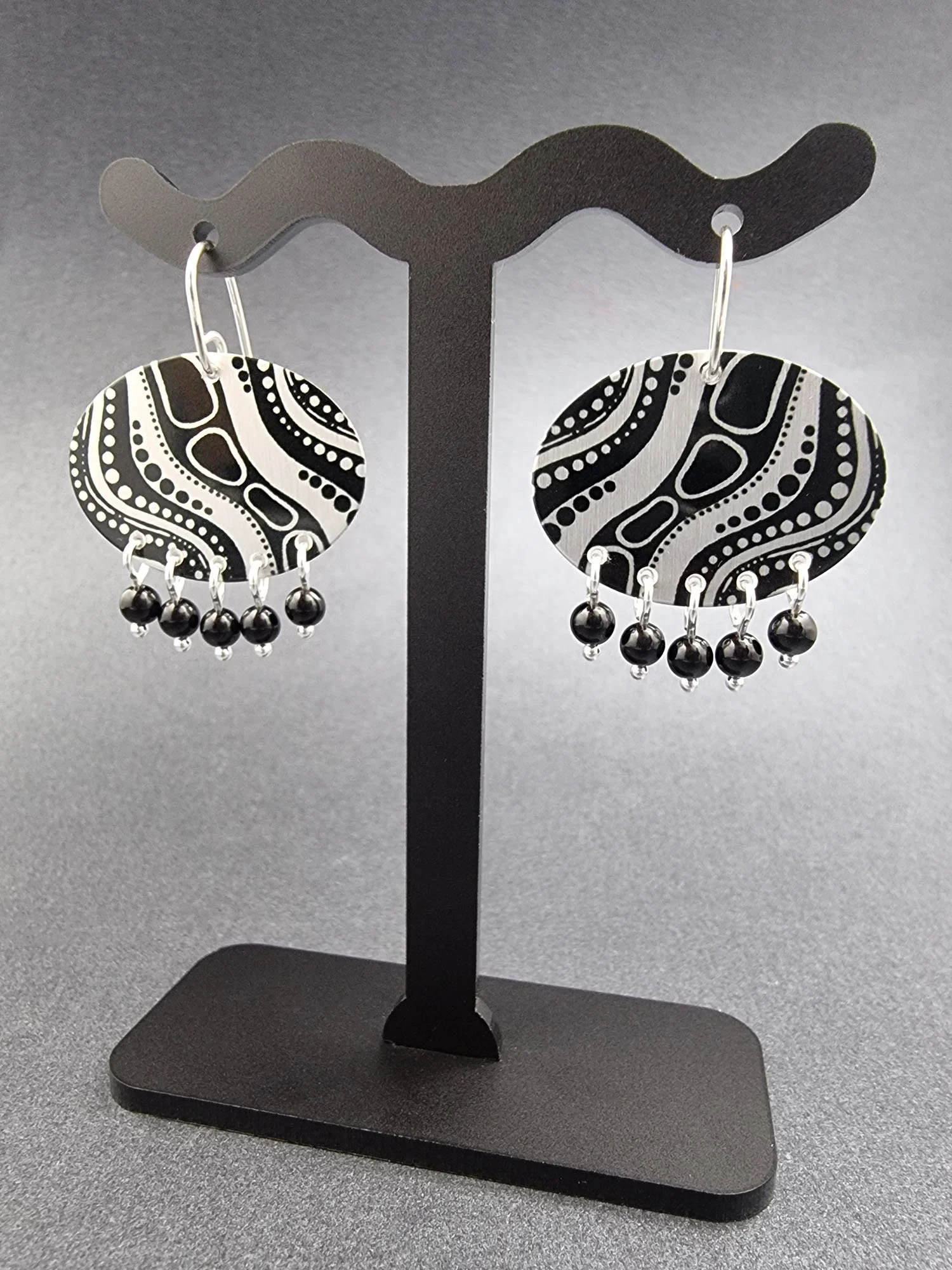 KOORIE TALES - Another Waterway onyx bead earrings