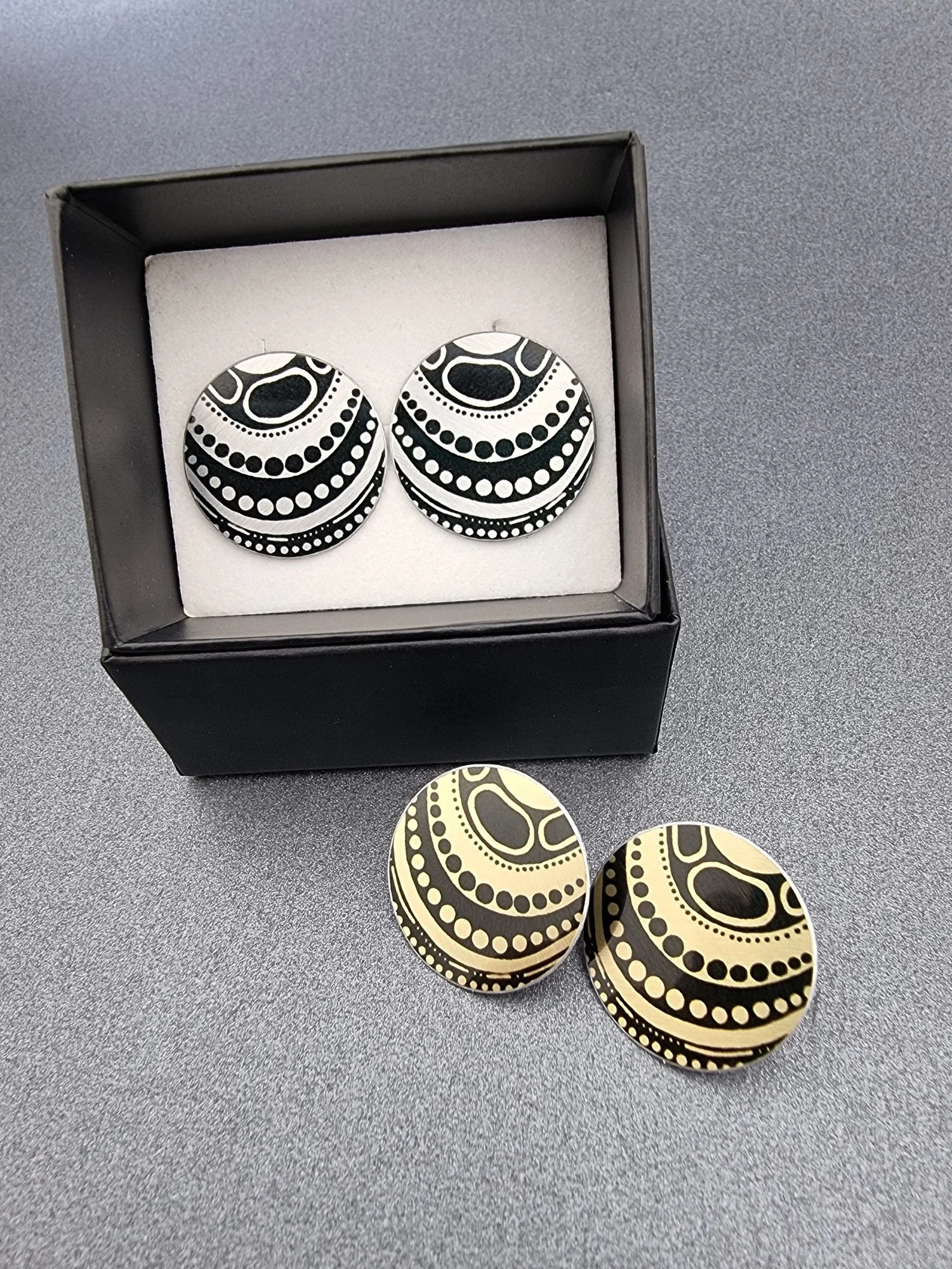 KOORIE TALES - Another Waterway 22mm stud earrings