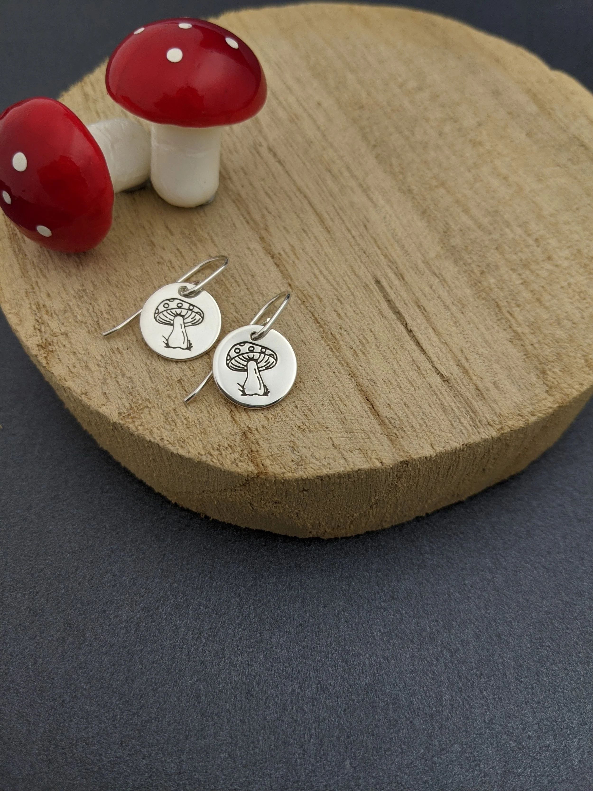GARDEN GLORY - Toadstool stamped earrings