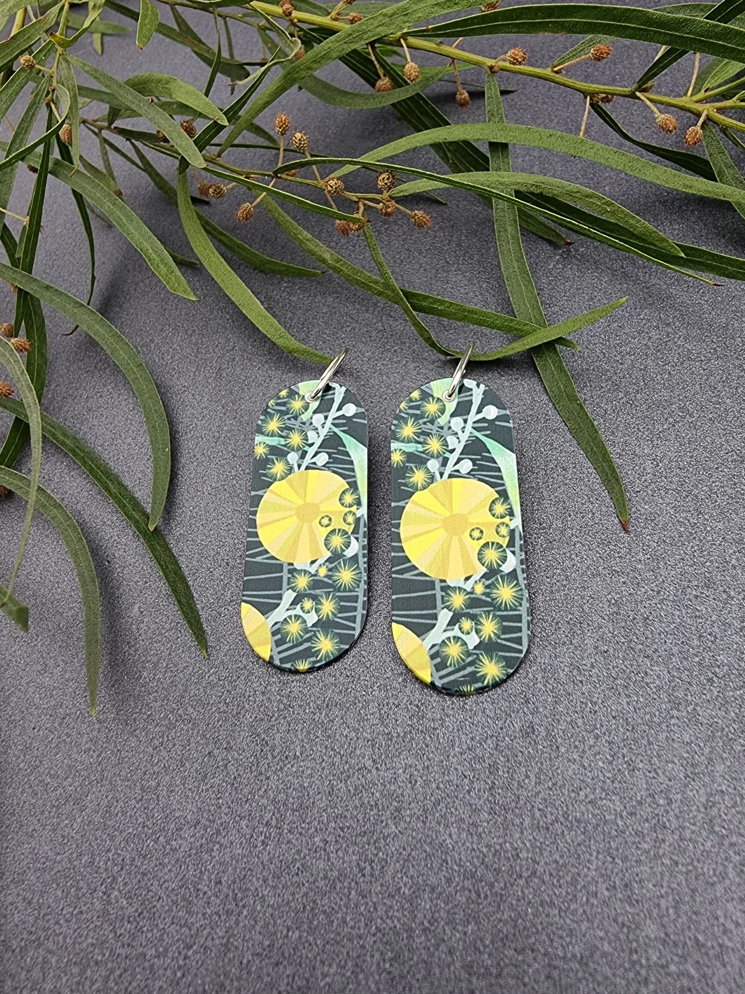 BUSH WALK – Wattle elongated drop earrings