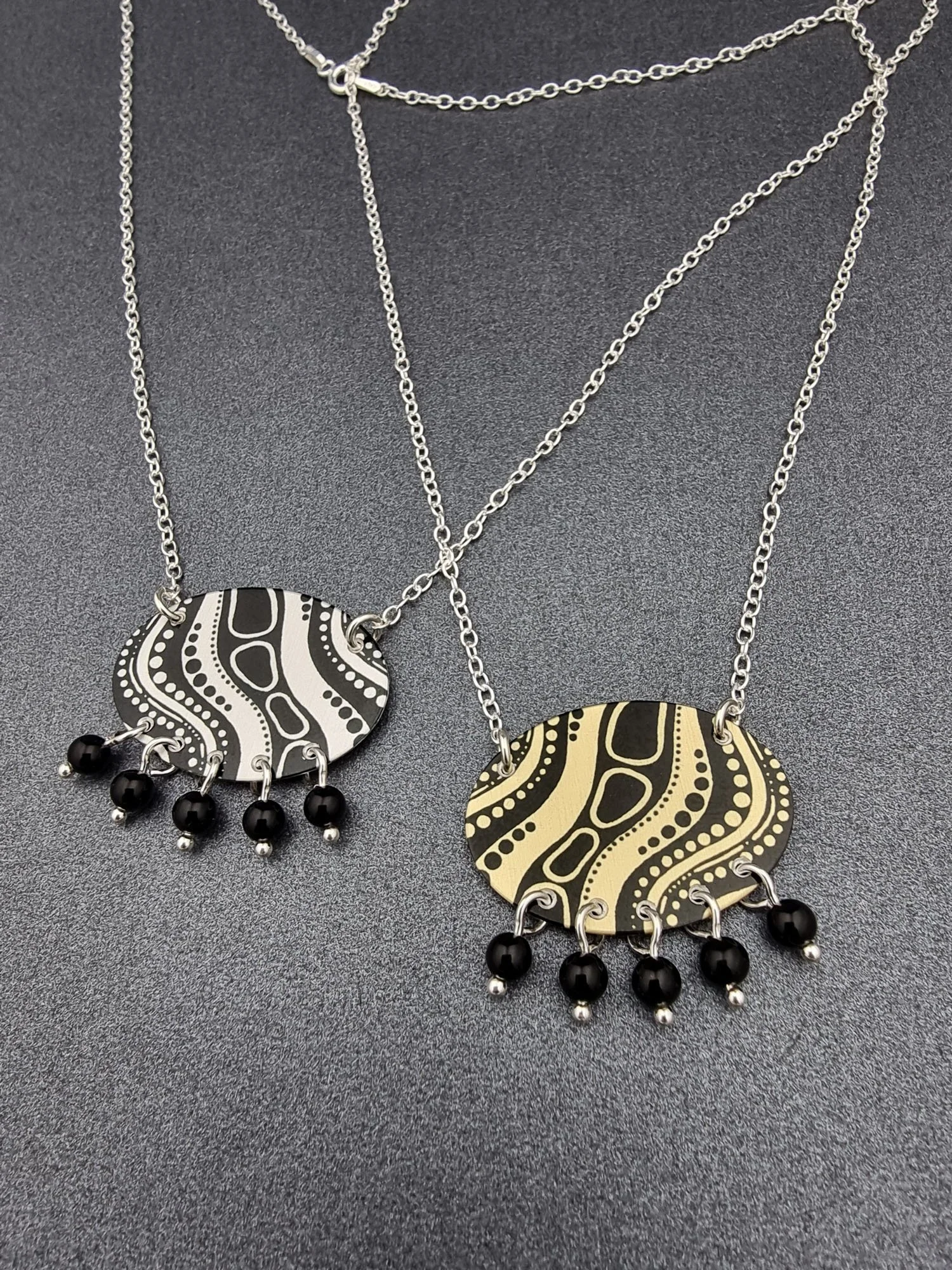 KOORIE TALES - Another Waterway onyx bead necklace
