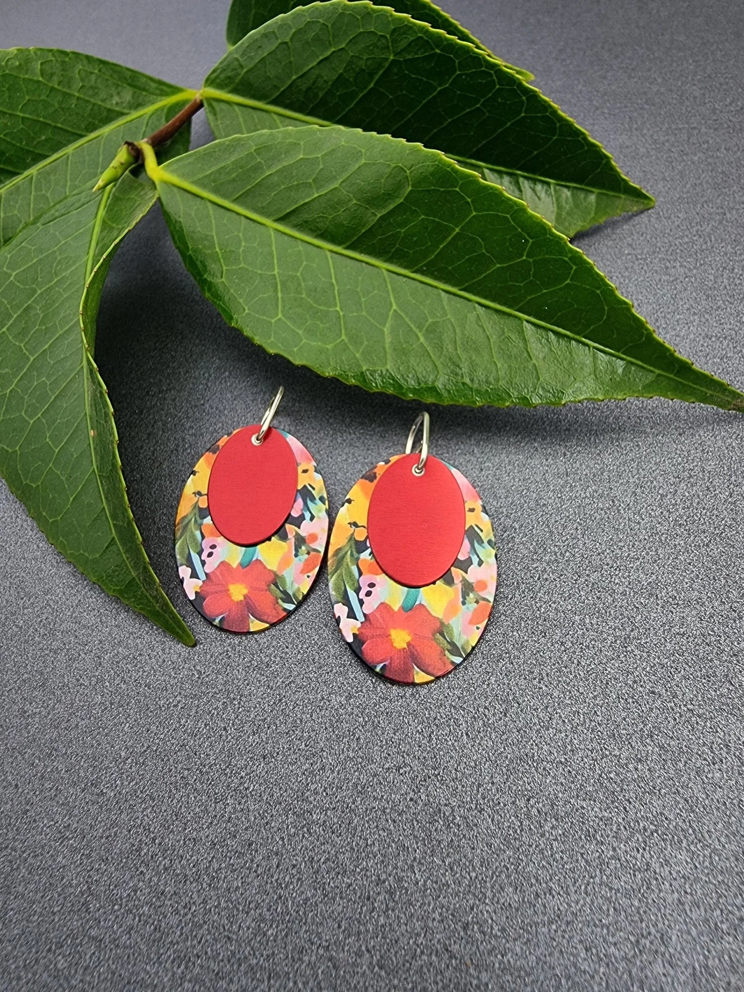 FLORETTE – Ruby double oval earrings MED