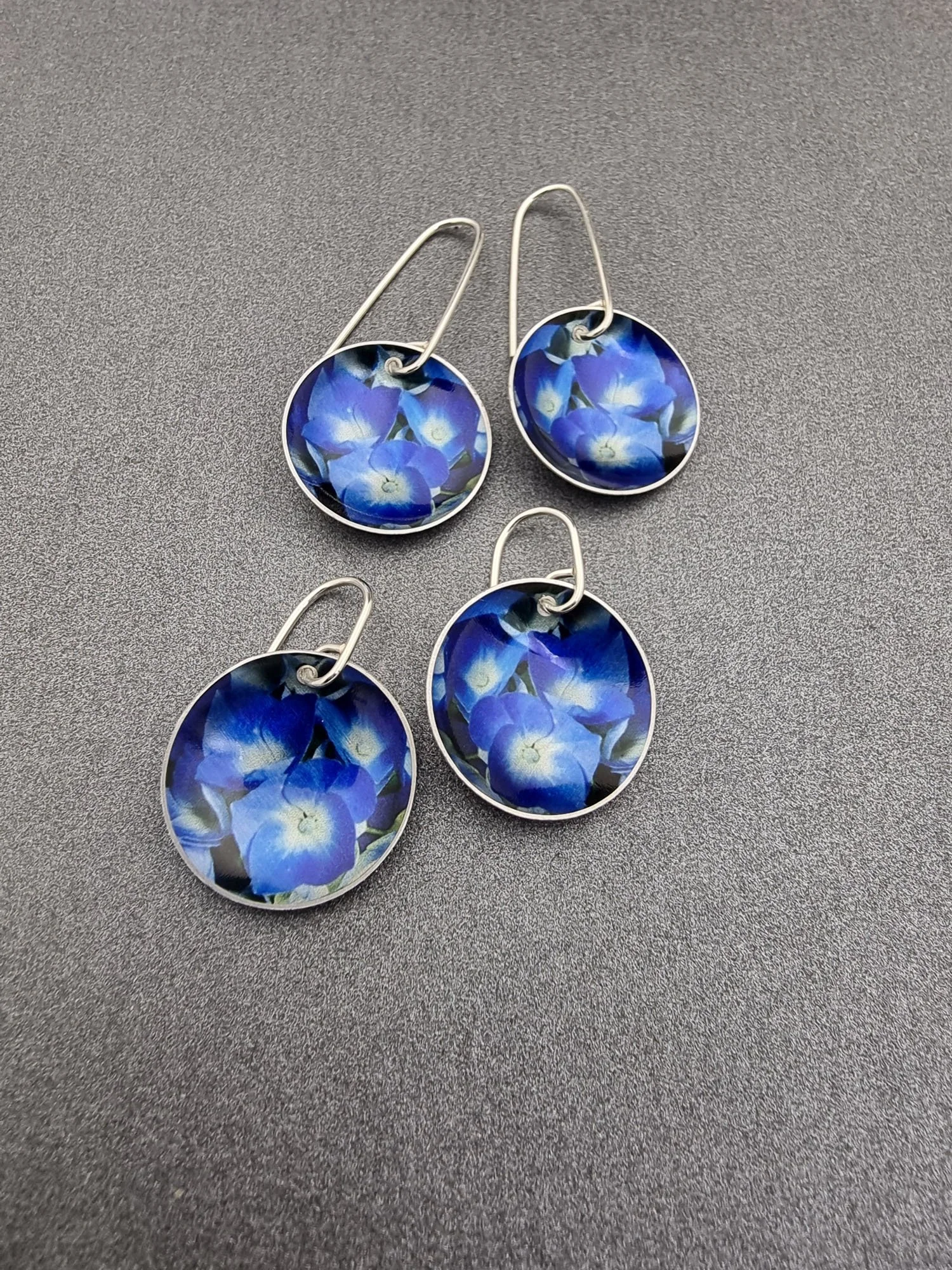 GARDEN GLORY - Hydrangea domed earrings