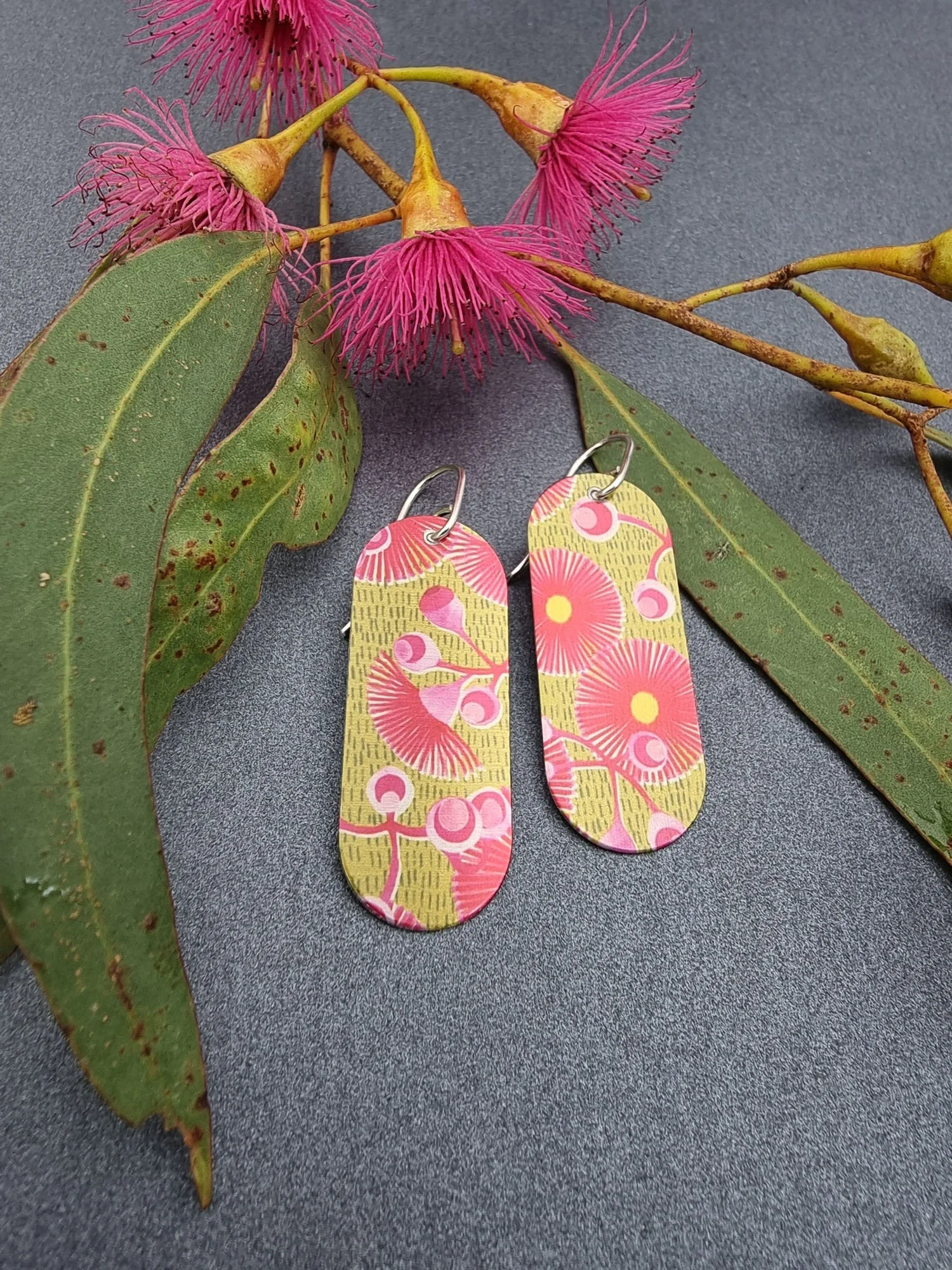 BUSH WALK – Gum Blossom elongated drop earrings