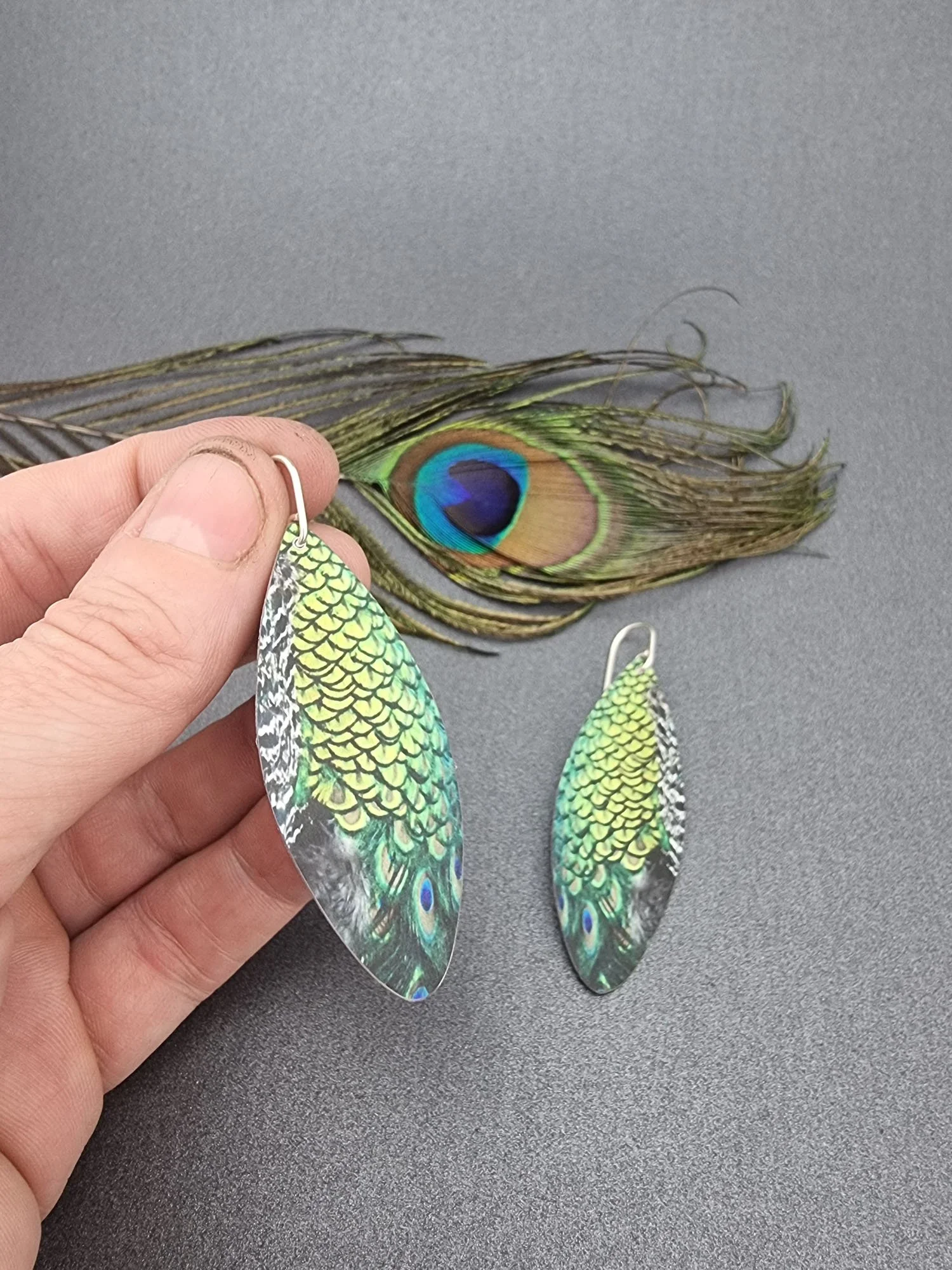 GARDEN GLORY - Peacock long drop earrings