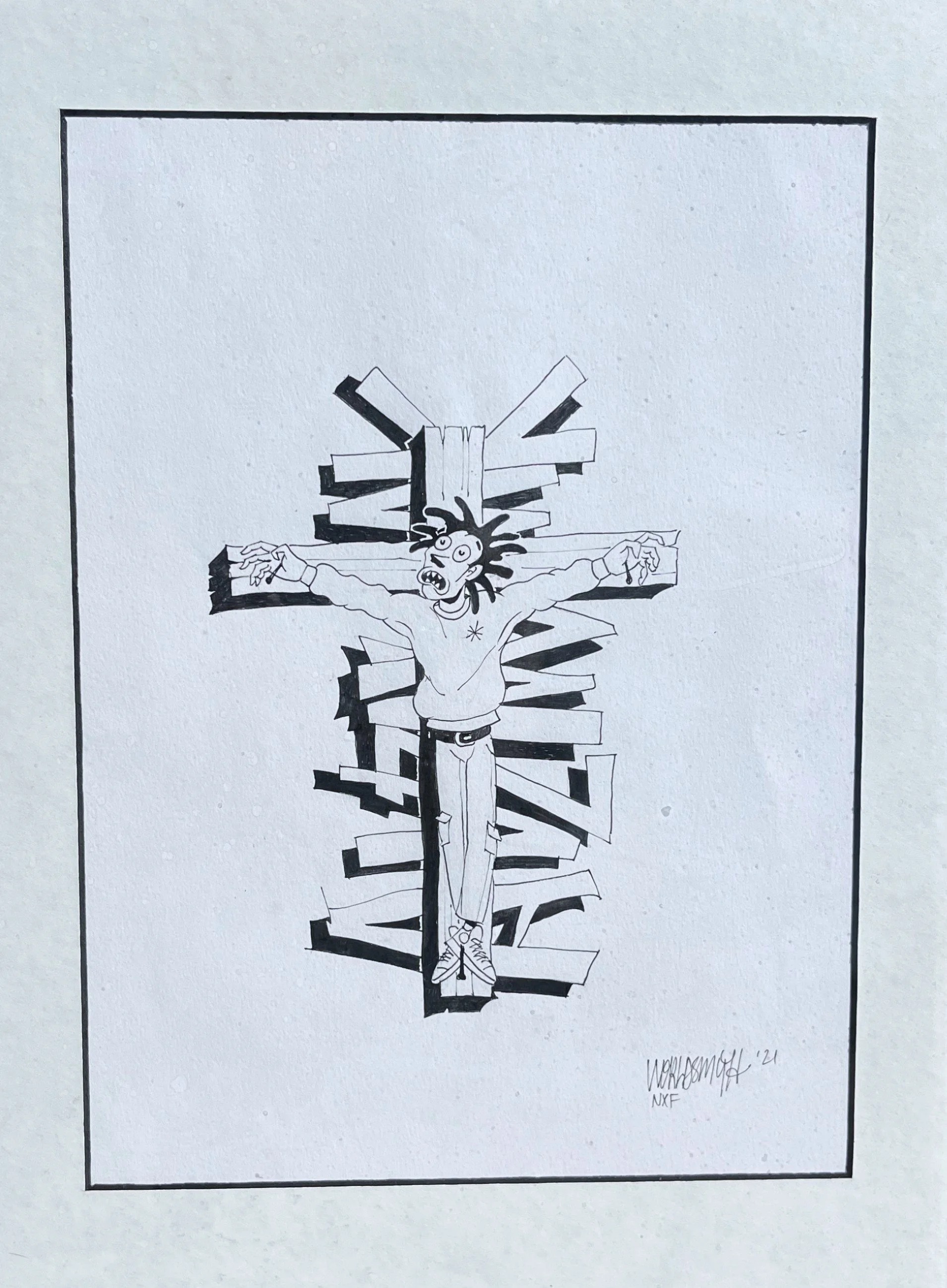 CROSSED - ink, paper