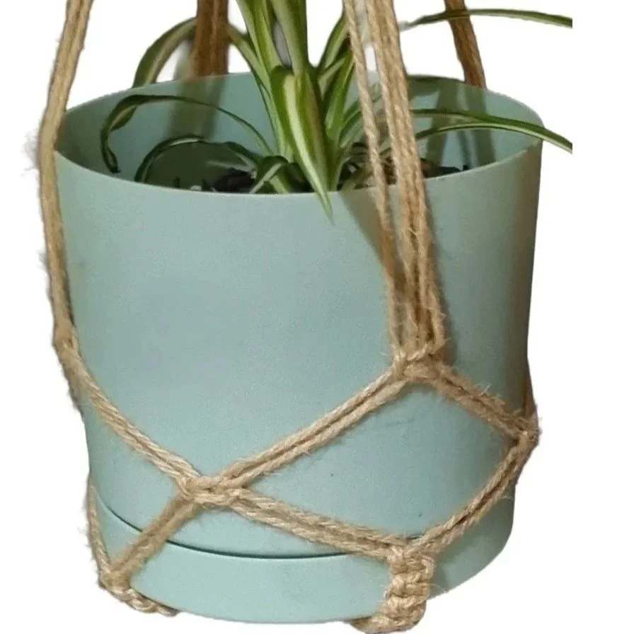Handmade jute macrame plant hanger