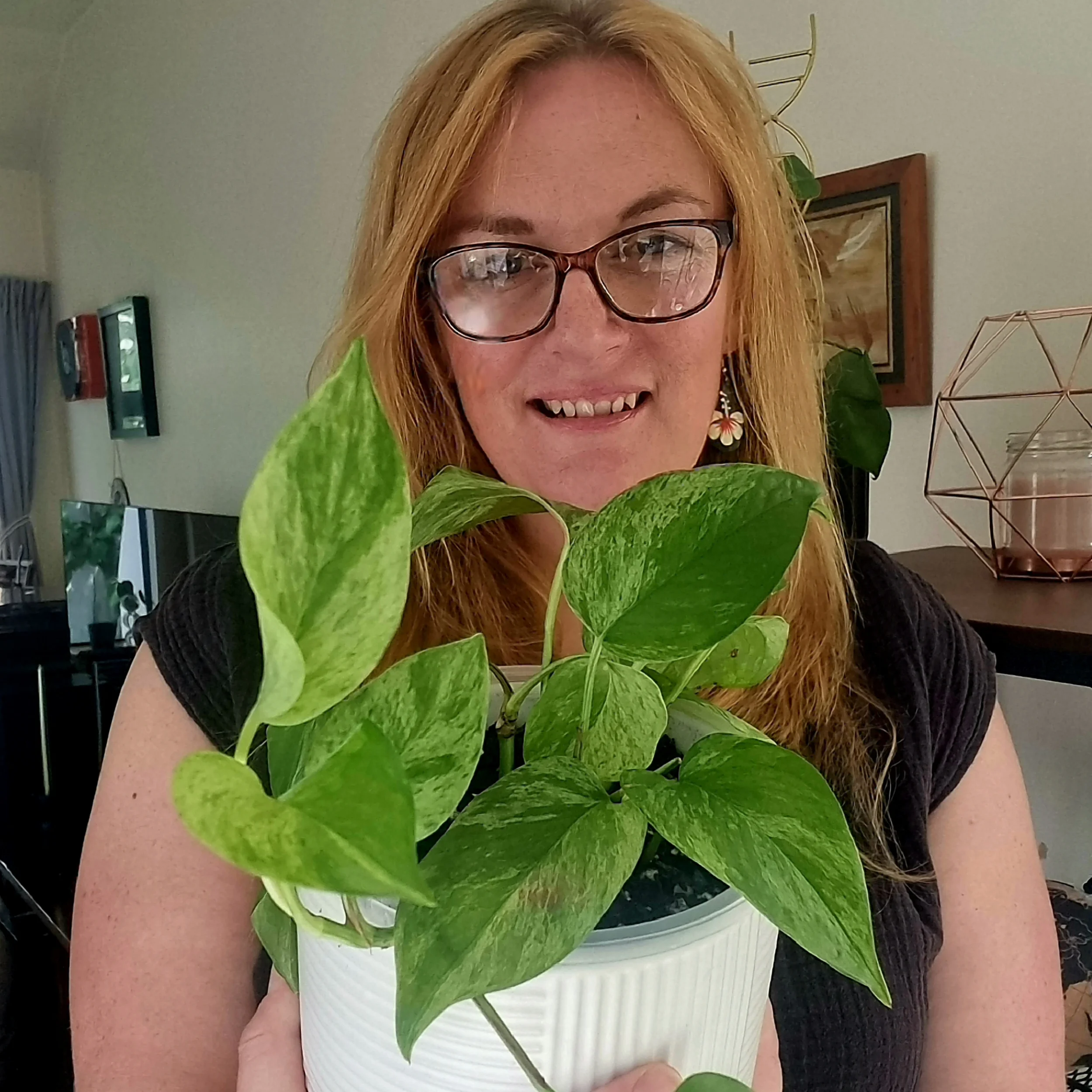 Natasha, founder of Cacti & Chill, styling easy‑care plants