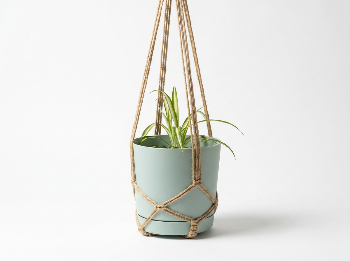 Handmade jute macrame plant hanger