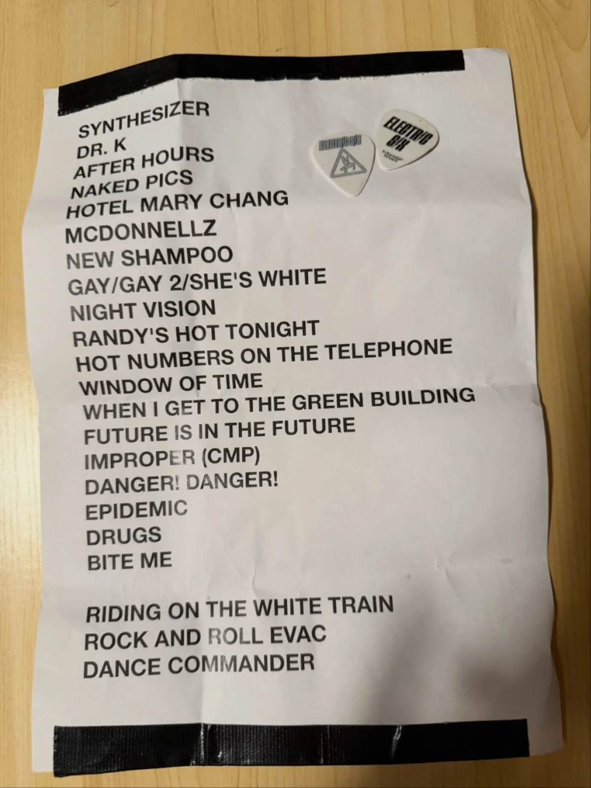 Last night&rsquo;s set list 

@electricsixofficial @freo.social