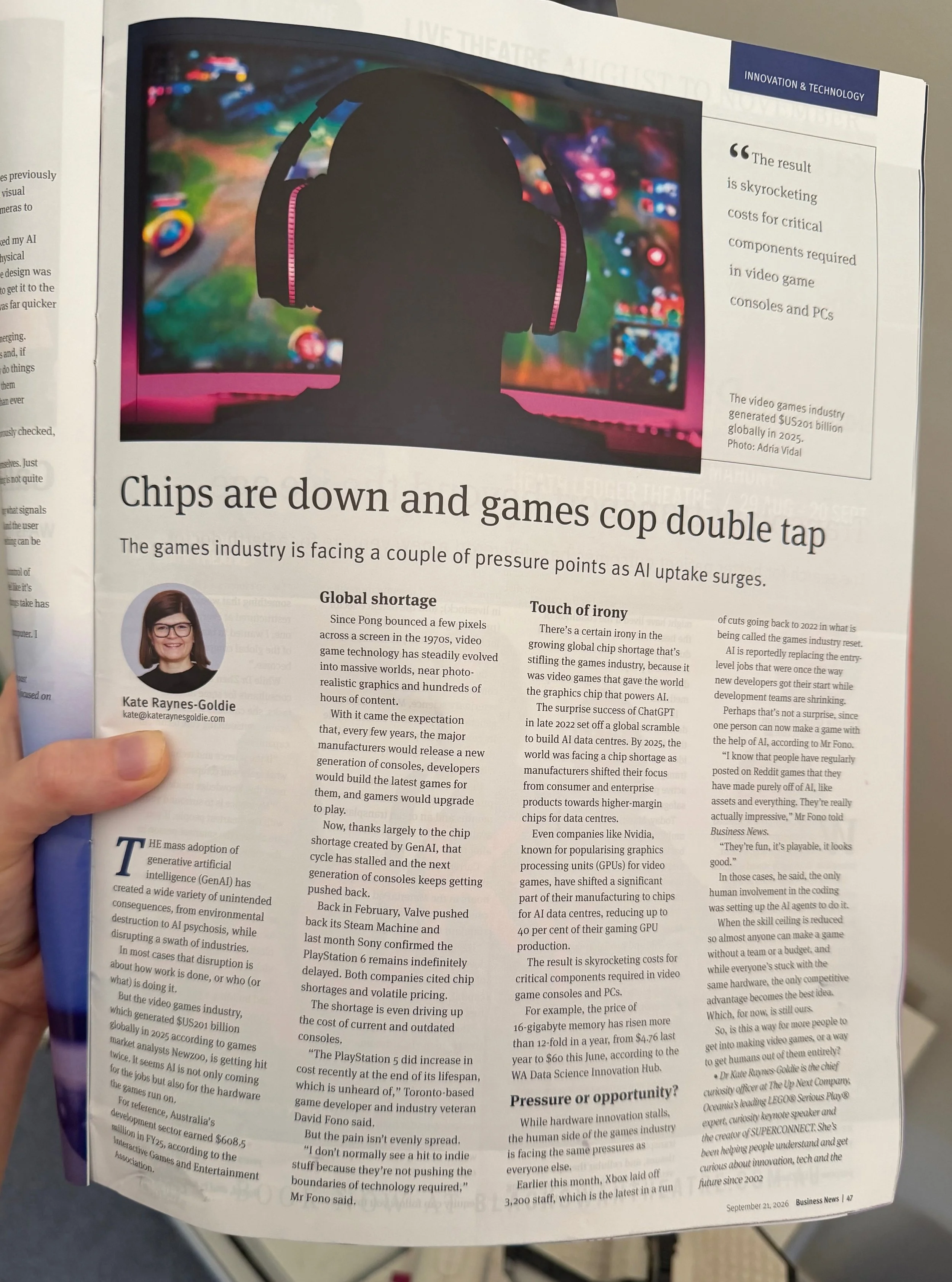 Yet another unexpected casualty of mass AI adoption: video games!

The video games industry, which generated $US201.6 billion globally in 2025 according to games market analysts Newzoo, is getting hit twice. 

AI isn&rsquo;t just coming for the games