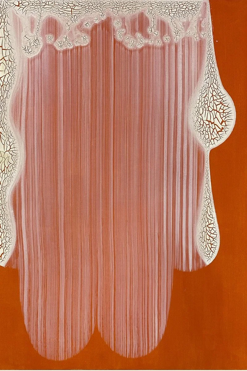 Draget (The Move), Acrylic ground with a drag of cultured milk on canvas