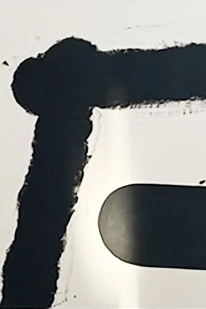 Black Strokes, Materials: Ground charcoal and glue on canvas