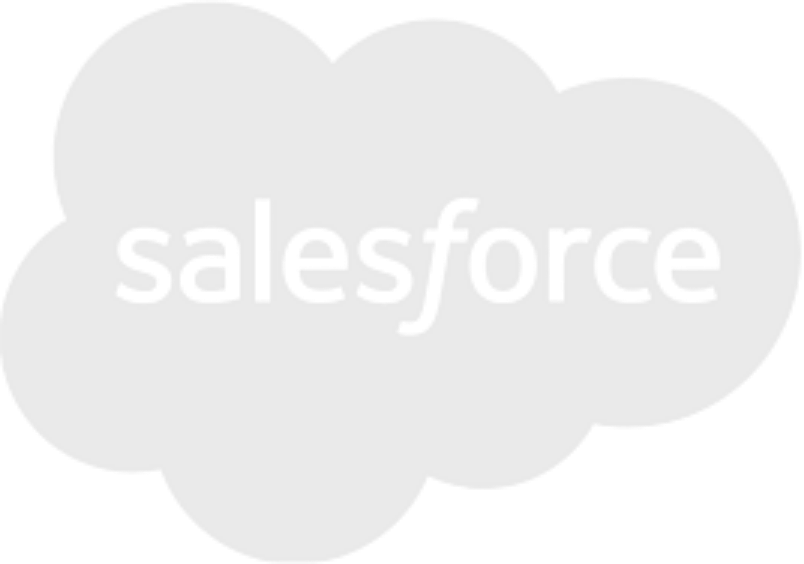 Speech bubble with the word 'salesforce' inside.