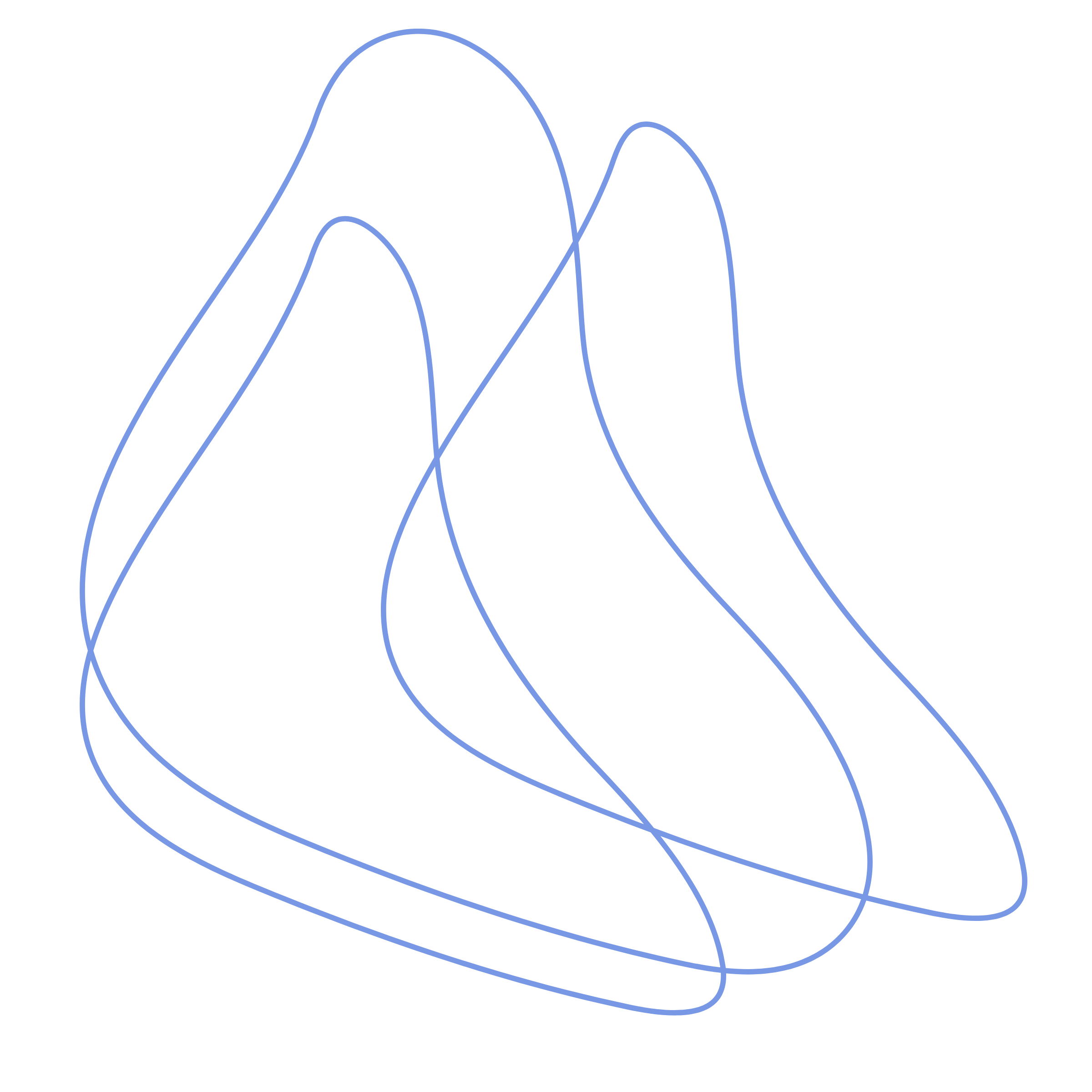A black background with blue layered wave-like lines.