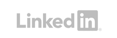 LinkedIn logo with text and icon in black, gray, and white