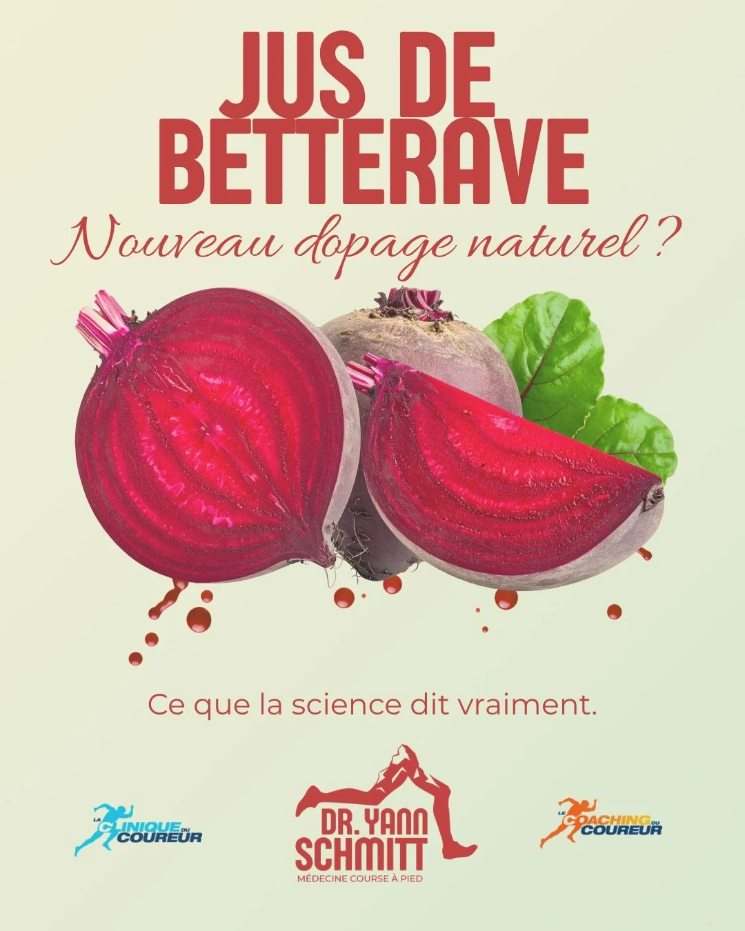 🥤Le jus de betterave fait-il vraiment courir plus vite ?
C&rsquo;est une des questions qui revient le plus souvent en consultation. 📚Entre les promesses des marques, les blogs d&rsquo;influenceurs et les avis crois&eacute;s sur les r&eacute;seaux, 