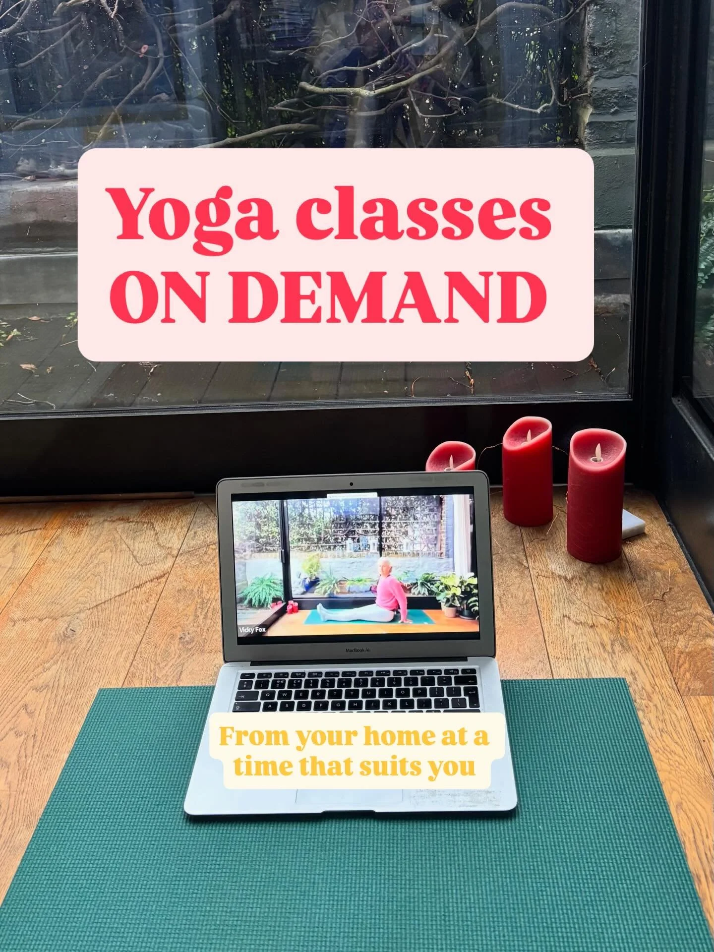 There are hundreds of videos on my website that you can watch at a time to suit you or find a specific class that suits you. There are shorter classes (20 mins) and longer classes (90 mins) and they focus on different areas of the body or different s