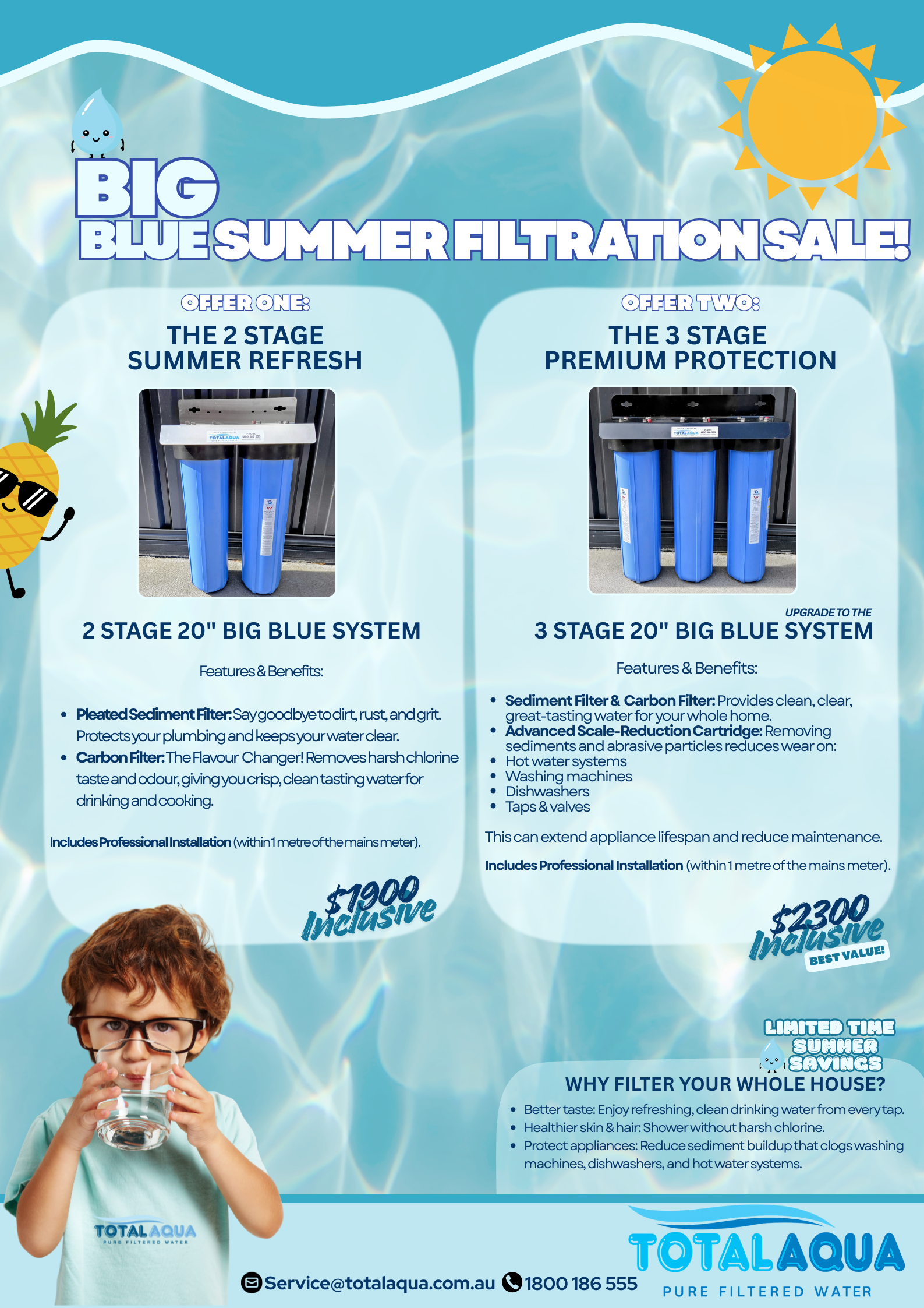 BIG BLUE SUMMER FILTRATION SALE. WATER FILTRATION SALE