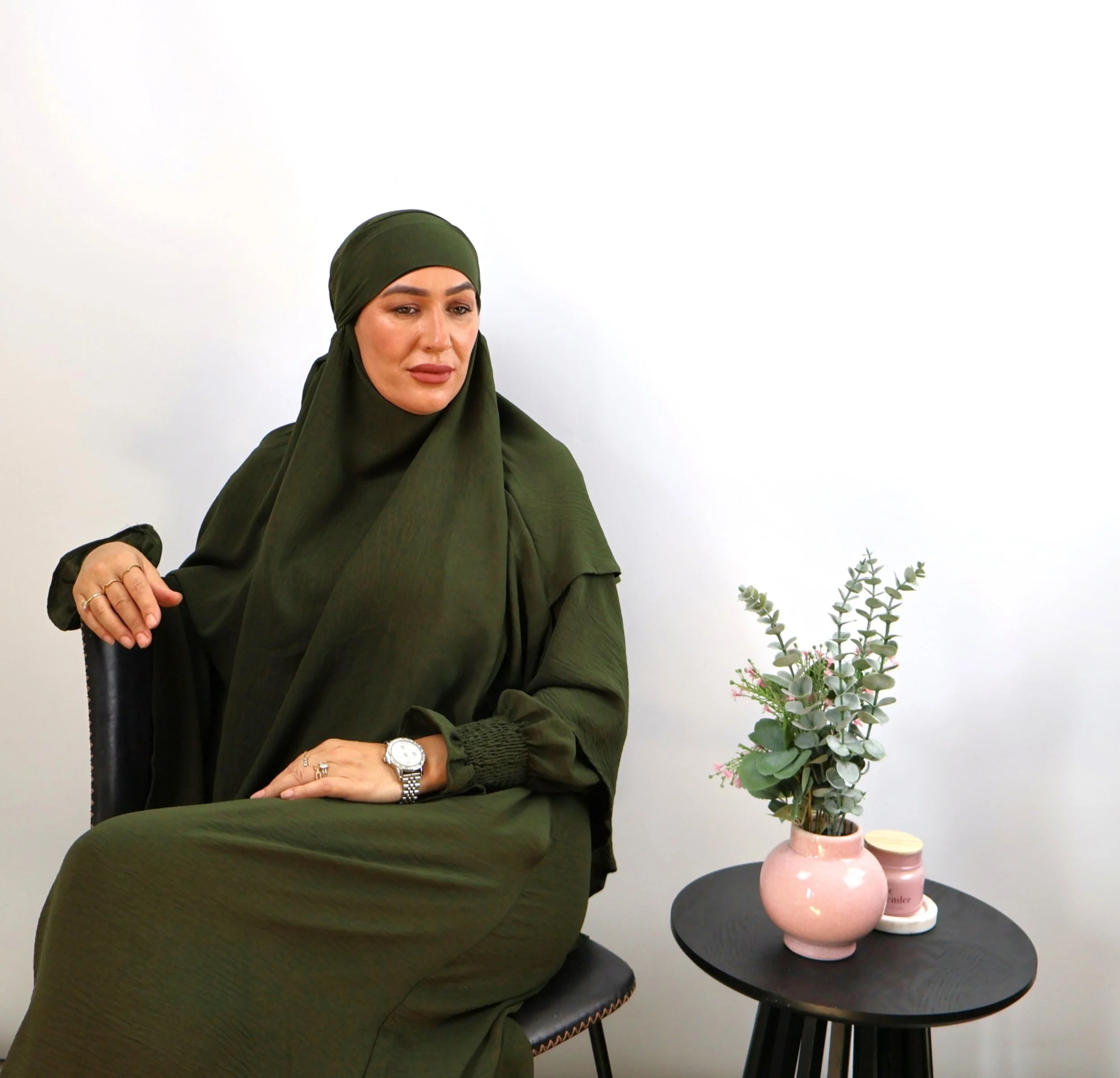 Two Piece Khimar - Army Green