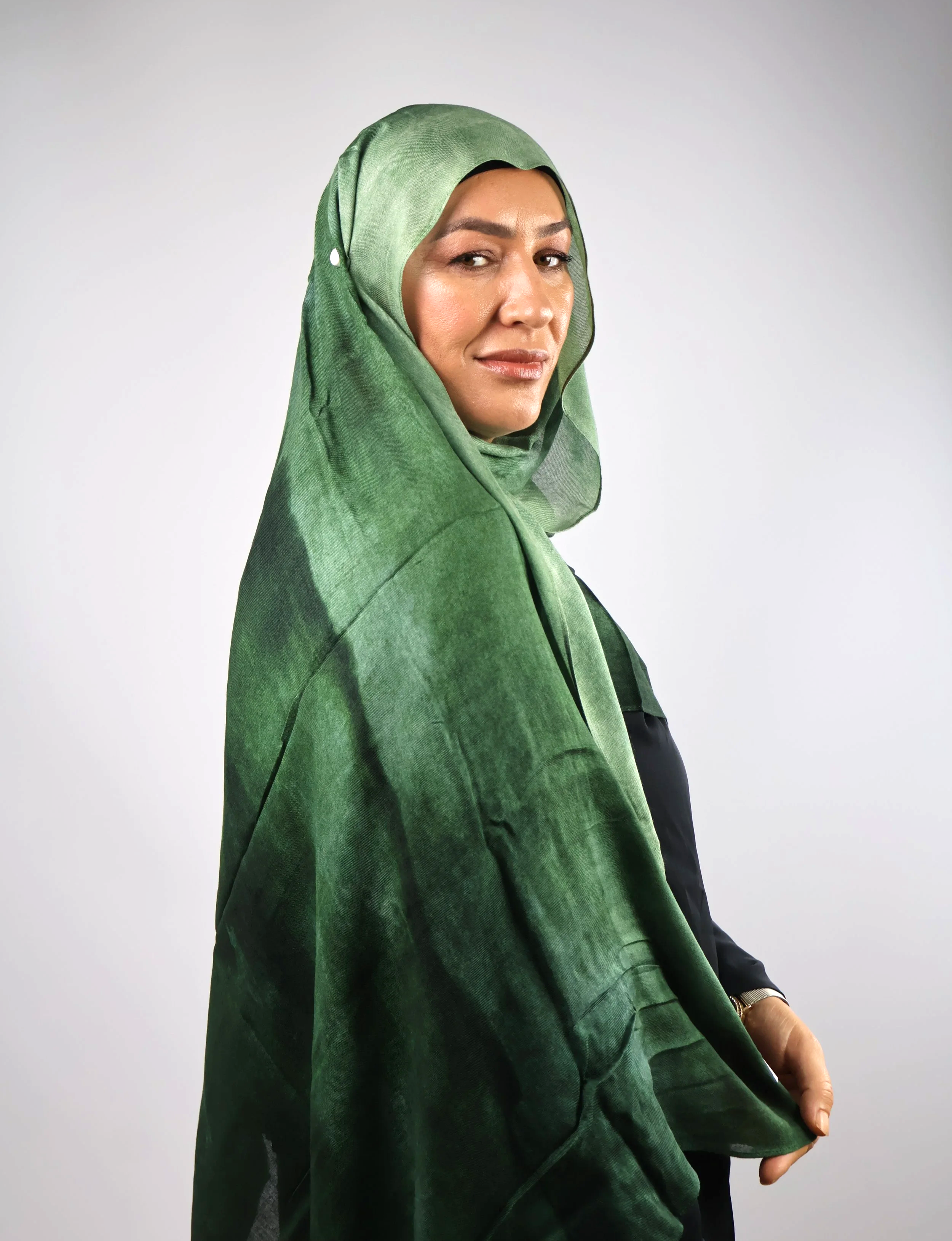 Premium Modal Hijab – Forest Green Cloud