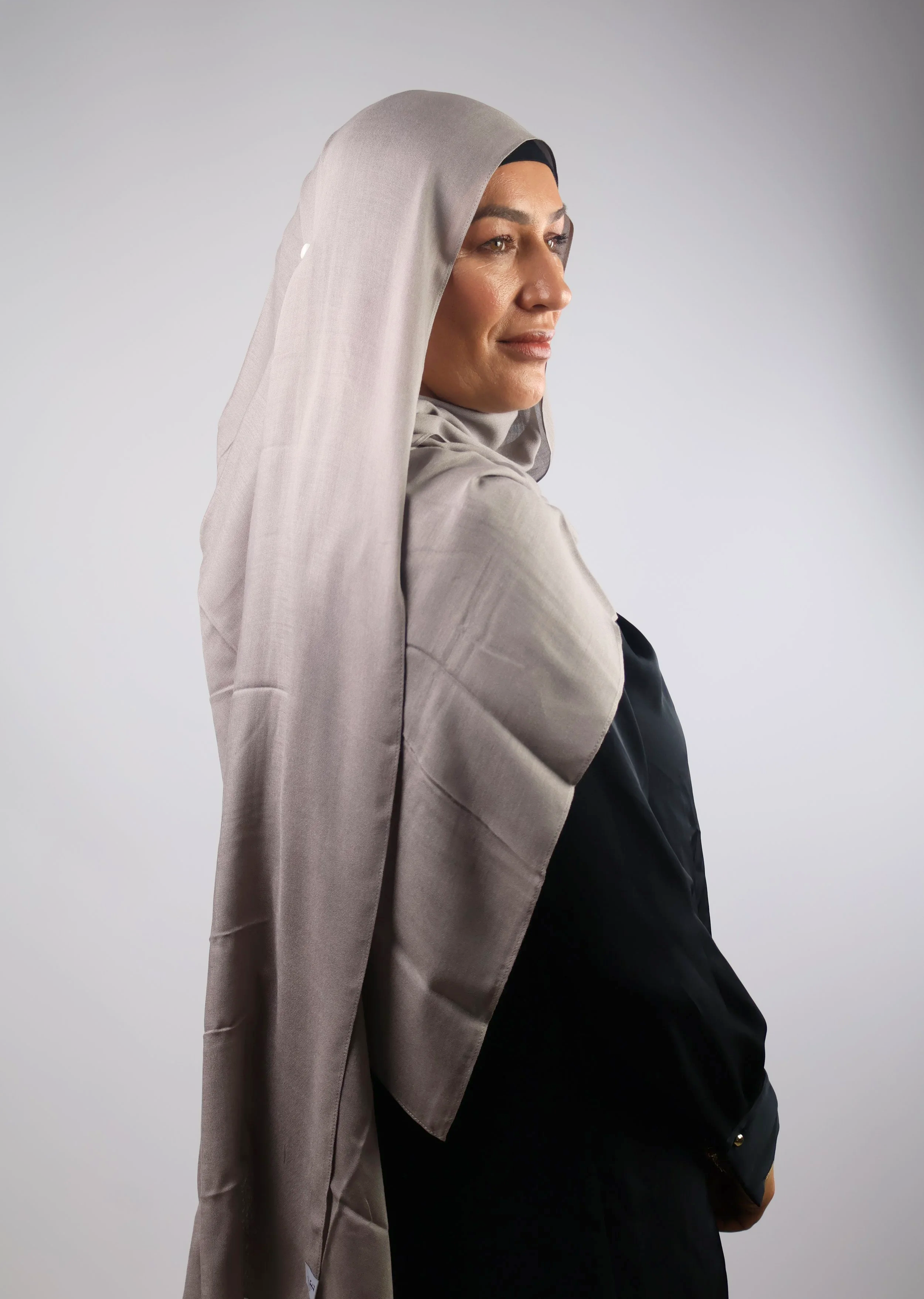 Premium Modal Hijab – Khaki Grey