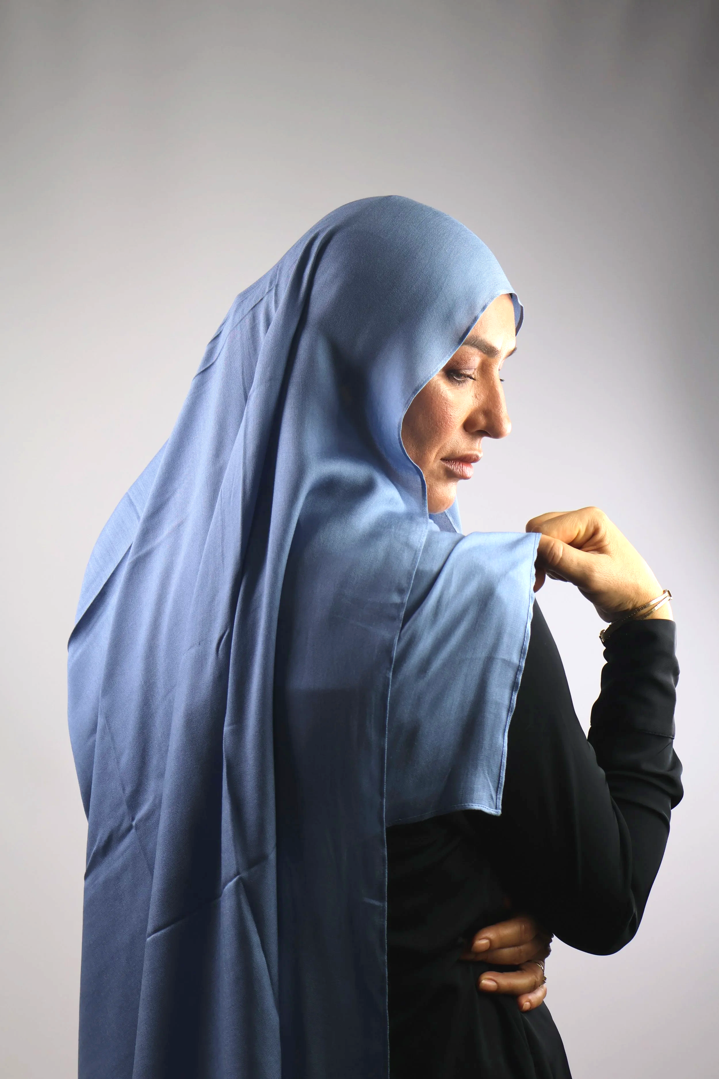 Premium Modal Hijab - Blue Grey