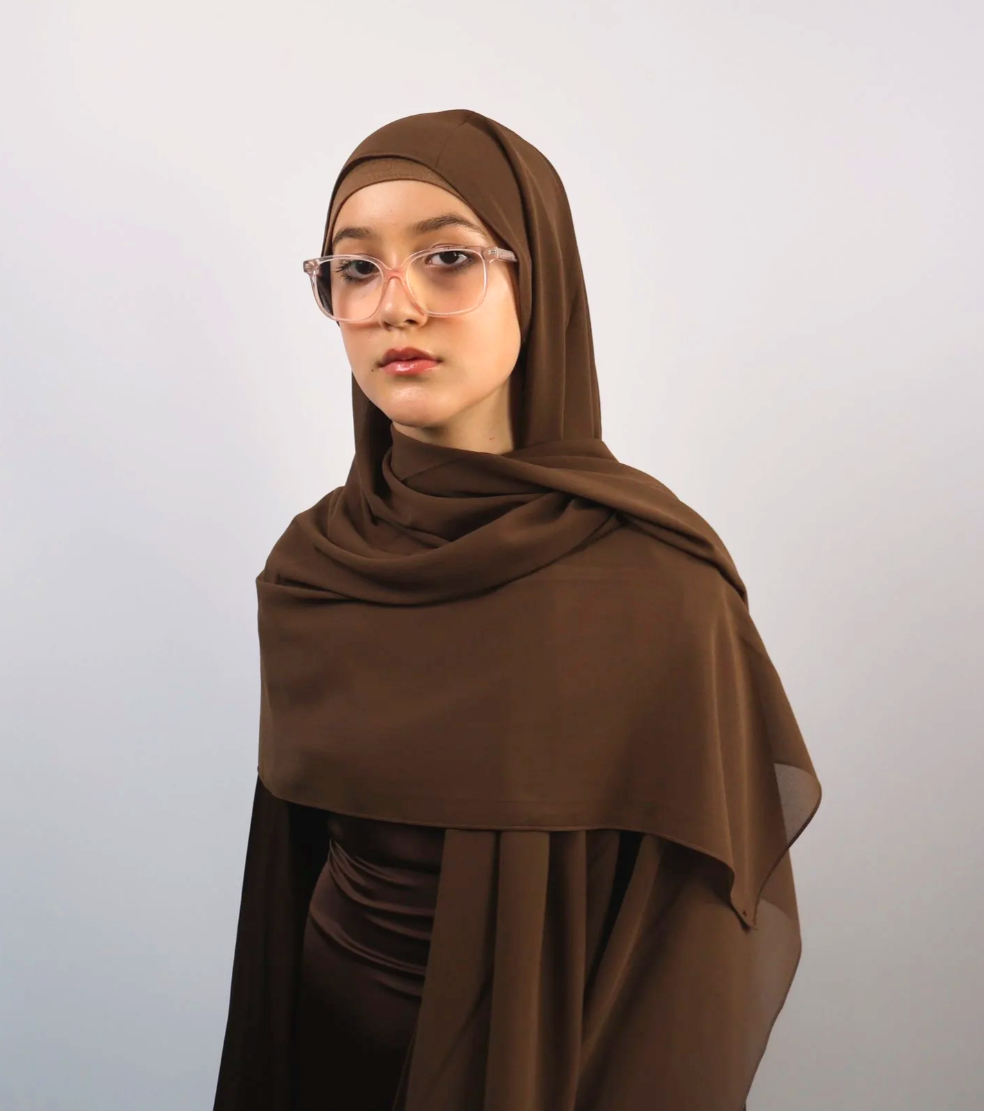 Premium Chiffon Hijab - Coffee Brown
