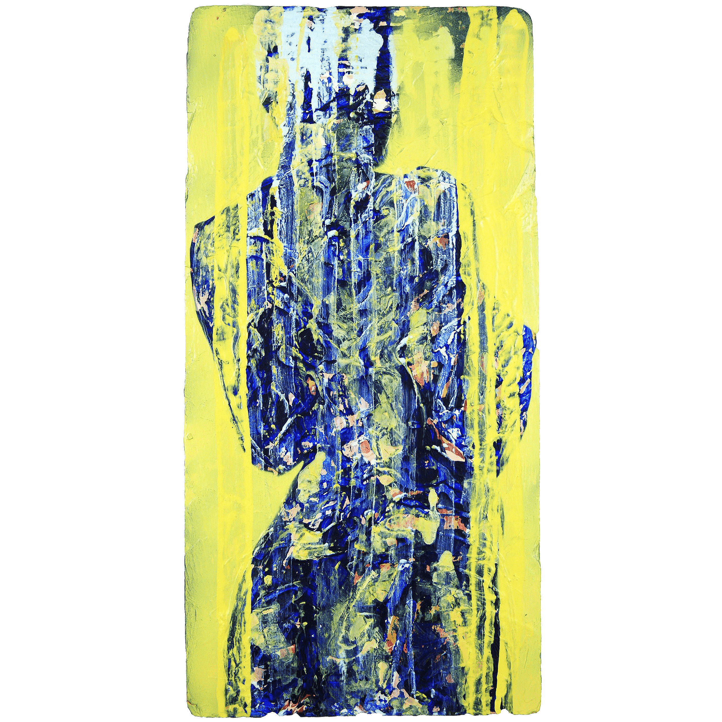 Blue Model in Yellow Shower