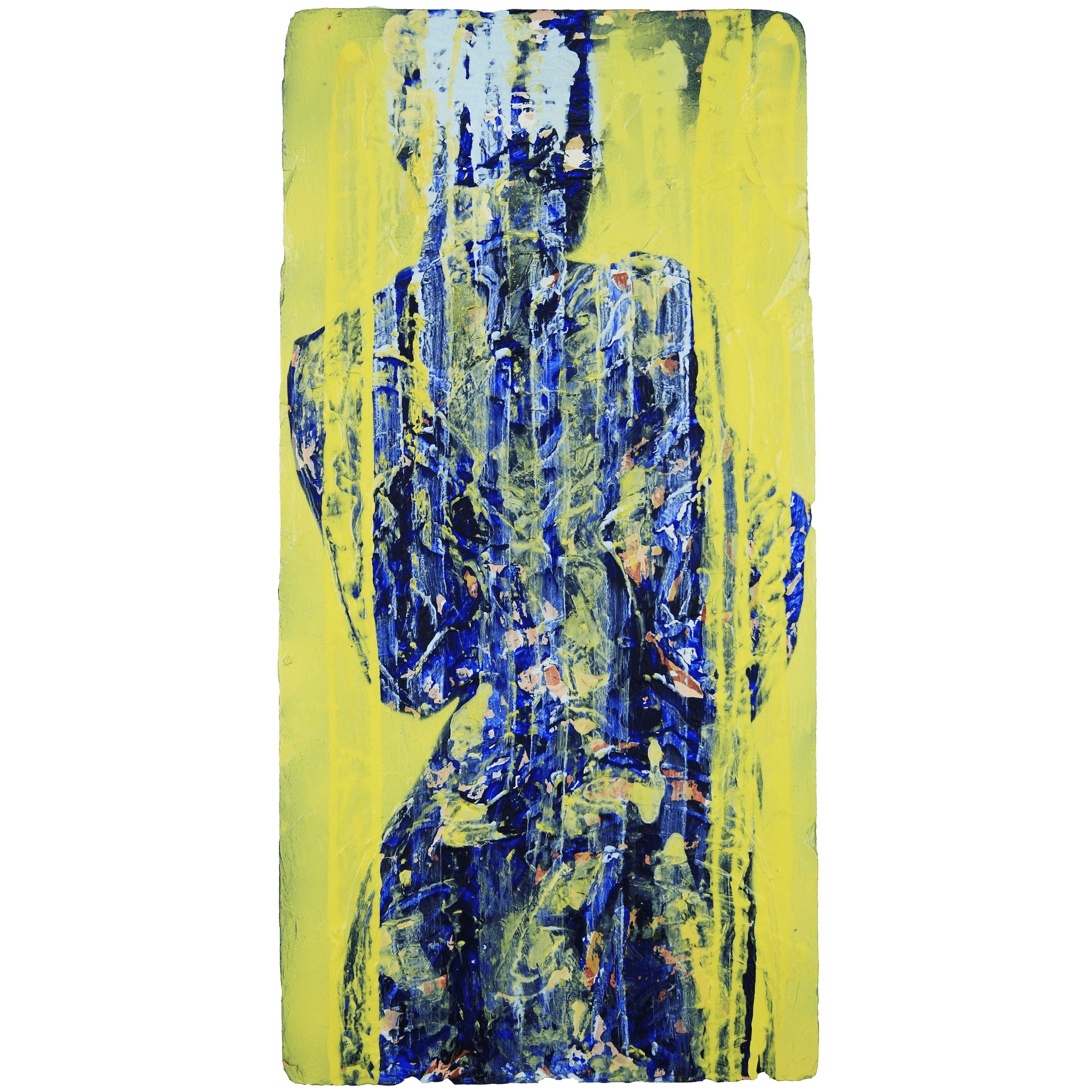 Blue Model in Yellow Shower