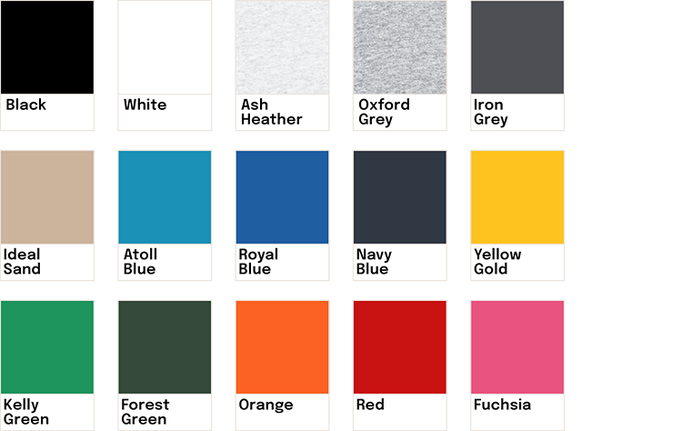 Caractéristiques de couleur de divers échantillons de peinture ou de tissus avec noms de couleurs