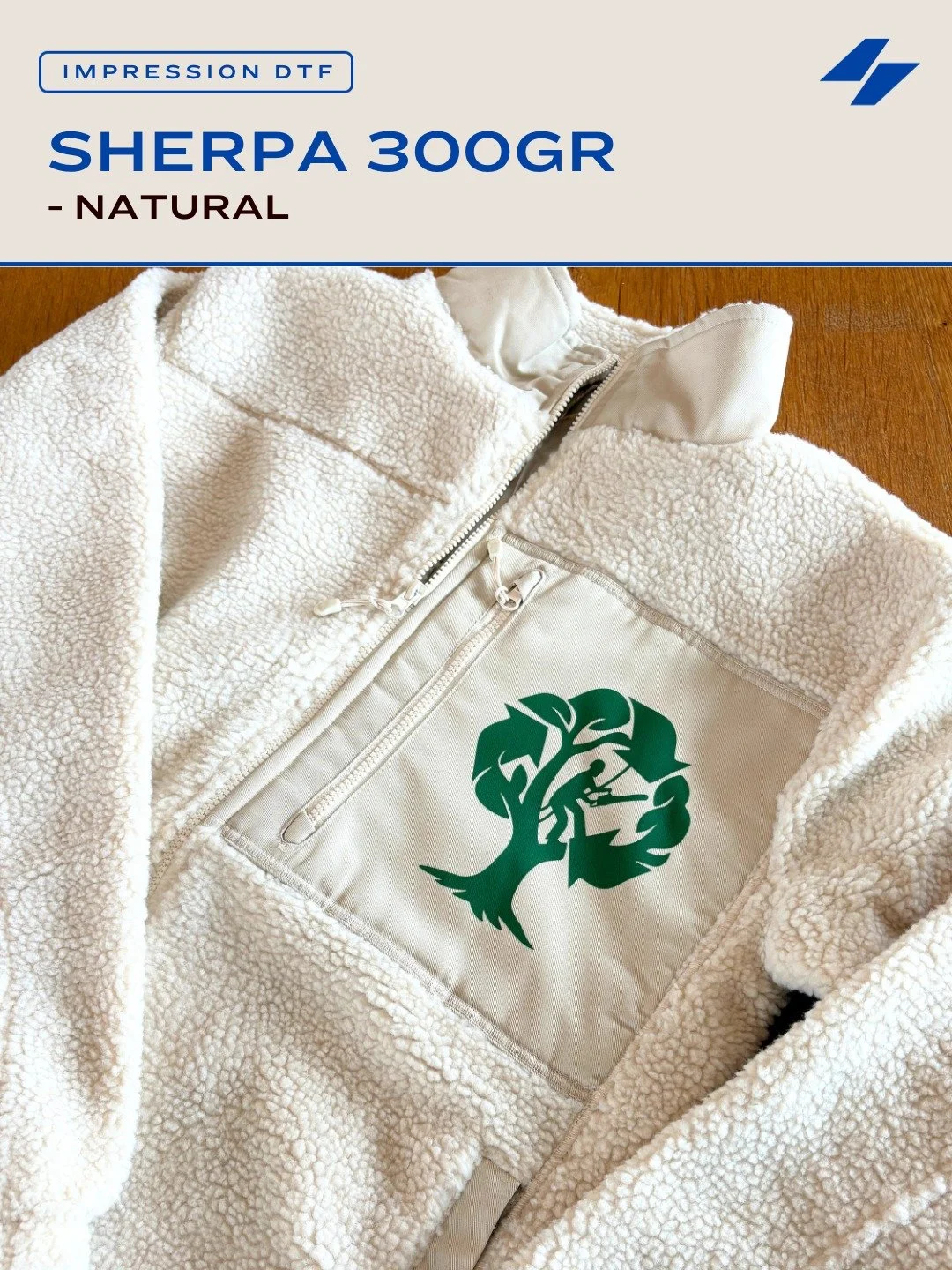 Impression DTF
Sherpa 300gr
Zone d'impression recto verso
Homme S - XXL
Noir, beige, kaki, navy