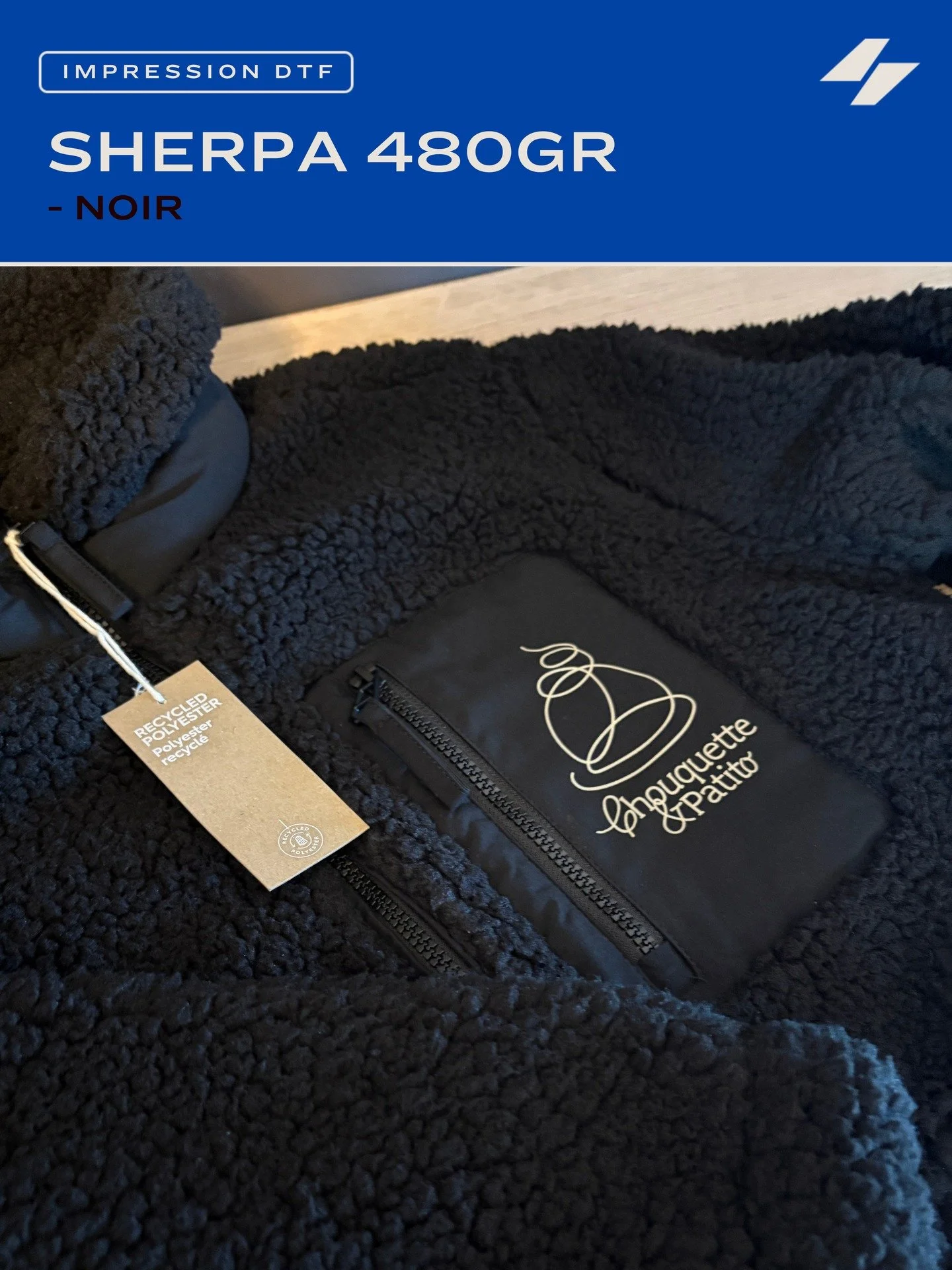 Impression DTF
Sherpa 480gr
Mixte XXS - 3XL
Noir, beige ou kaki