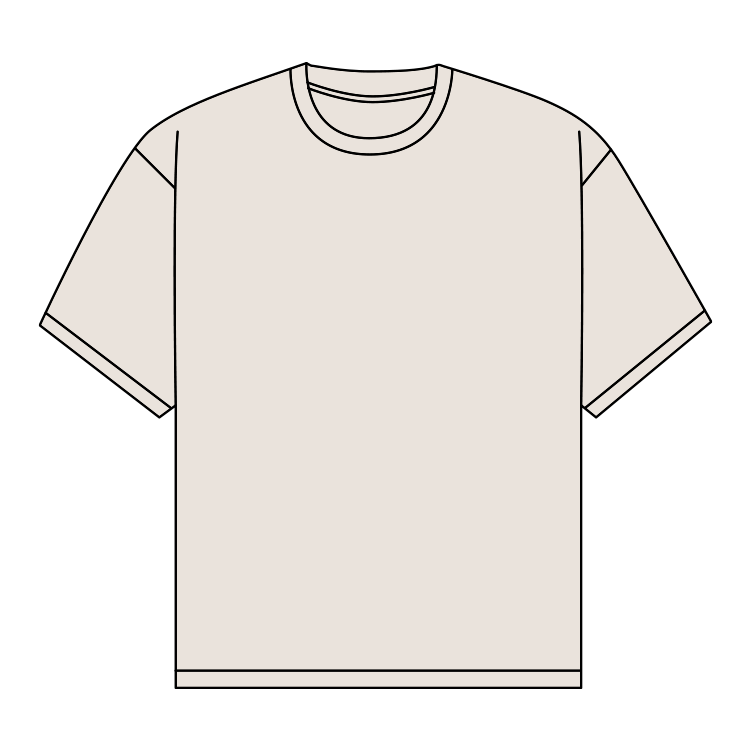 T-shirt blanc à manches courtes avec col rond, illustration simple sans motifs ni logos.