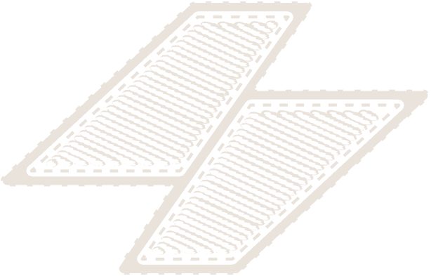 Une icône de foudre stylisée en blanc sur un fond transparent.