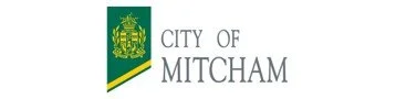 City of Mitcham logo with green and yellow crest and text.