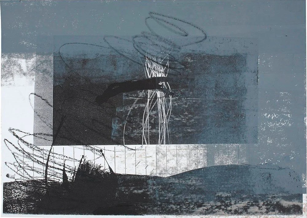 Kunstwerk auf Papier aus der Serie "Faden verloren" von Malerin Christine Bender