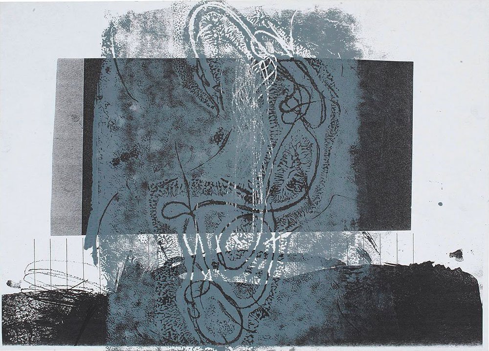 Kunstwerk auf Papier aus der Serie "Faden verloren" von Malerin Christine Bender