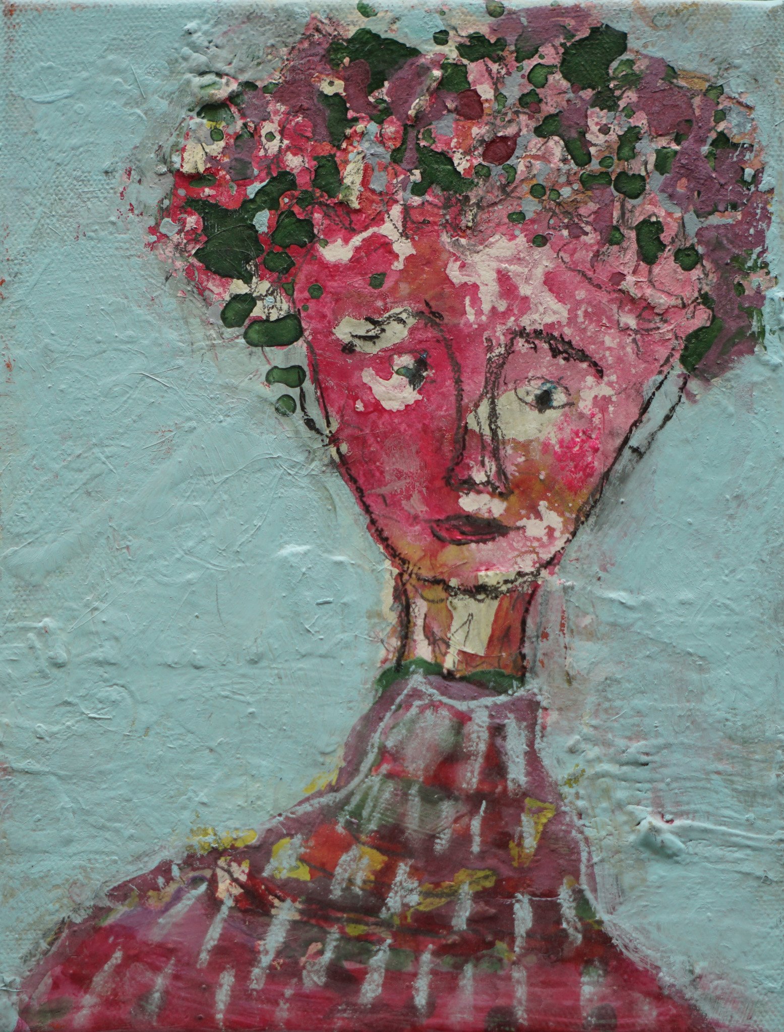 Gemälde aus der Serie "Köpfe auf Leinwand" von Malerin Christine Bender