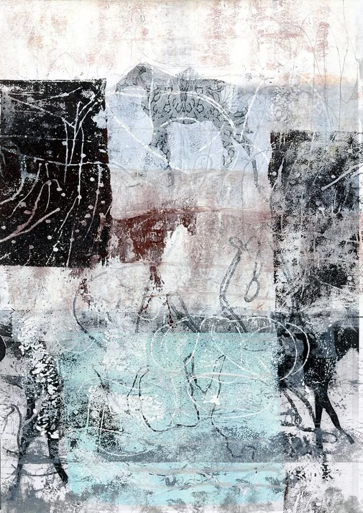 Kunstwerk auf Papier aus der Serie "Junges Glück" von Malerin Christine Bender