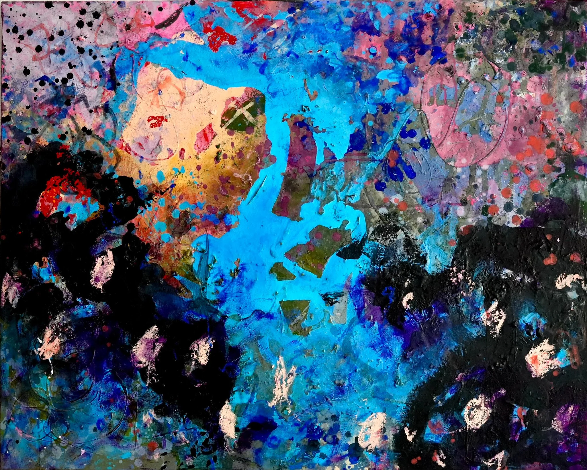 Abstraktes Gemälde auf Leinwand von Malerin Christine Bender