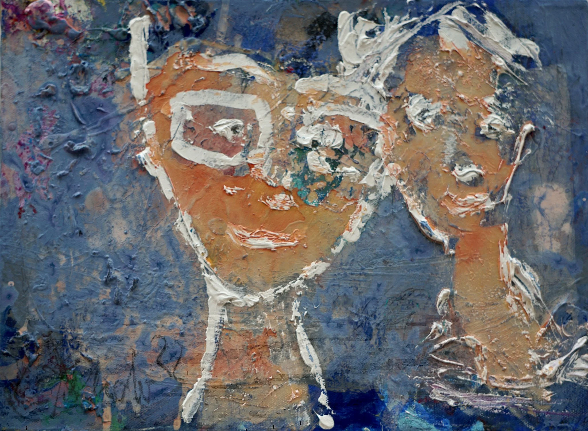 Gemälde aus der Serie "Köpfe auf Leinwand" von Malerin Christine Bender